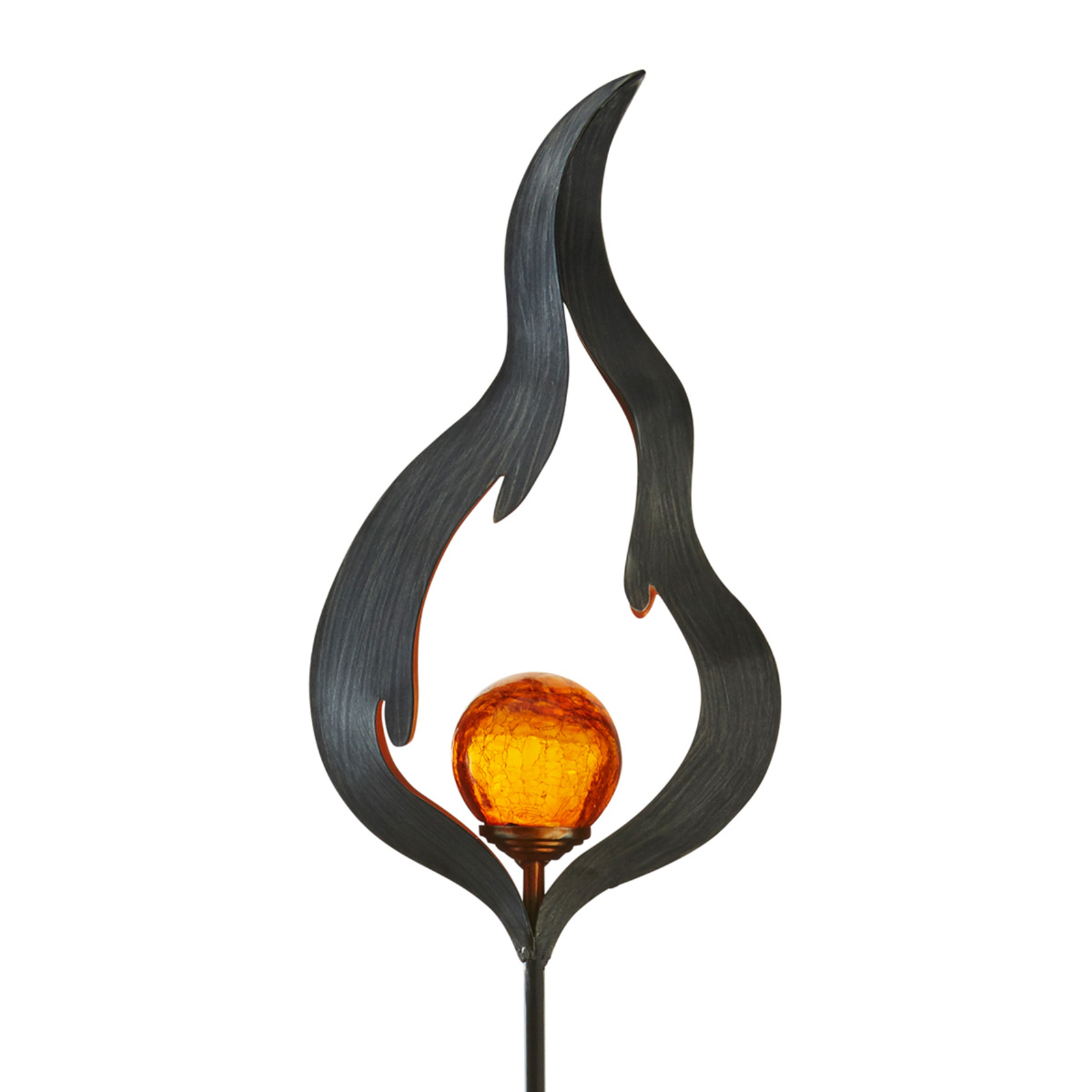 Best Season Solar ground spike light Melilla flame with LED, metal, glass, 0.06 W, W: 17 cm, H: 85 cm