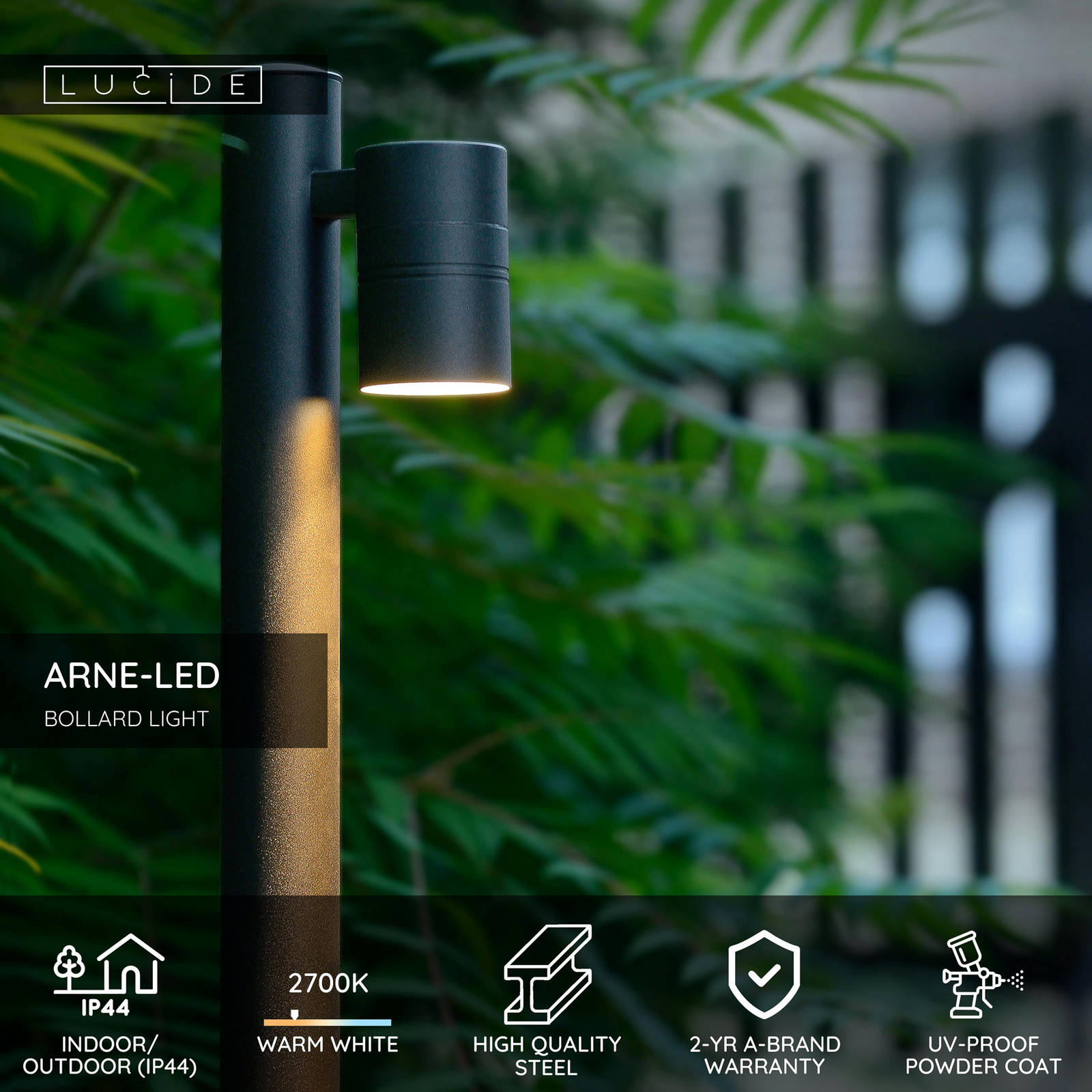 Tuinpadverlichting ARNE, zwart, 1-lamp, hoogte 50 cm, IP44, GU10-LED Tuinpadverlichting ARNE, zwart, 1-lamp, hoogte 50 cm, IP44, GU10-LED