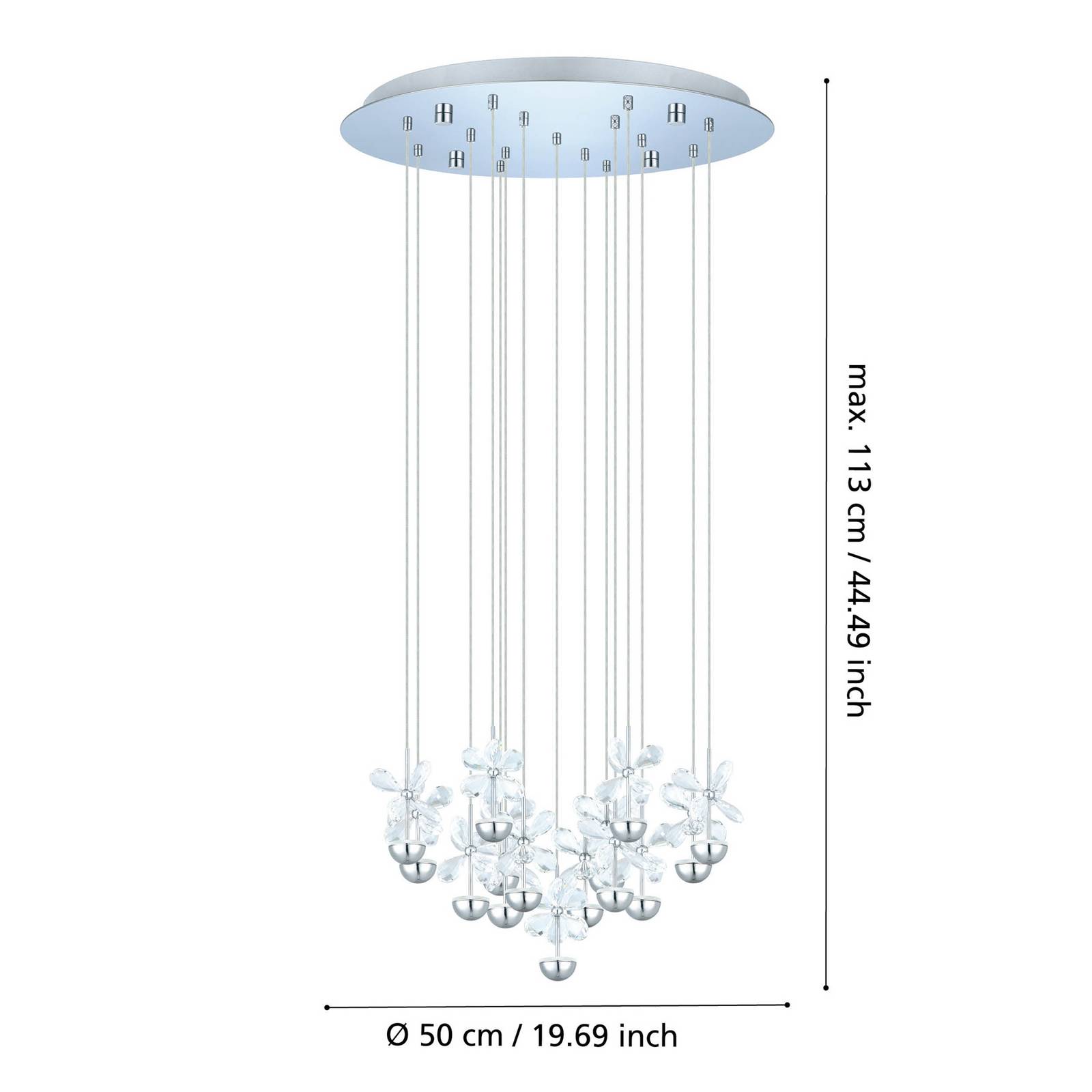 EGLO Stars Of Light Żyrandol LED Pianopoli chrom Ø 50 cm