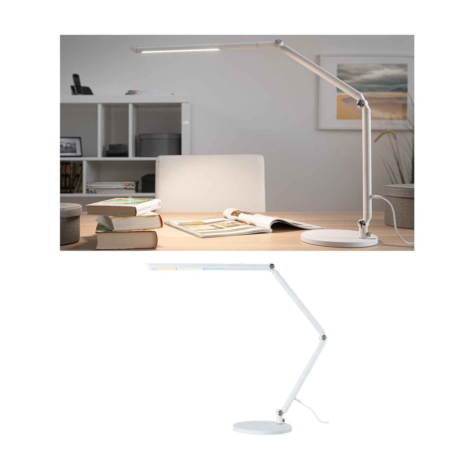 Paulmann FlexBar LED-skrivebordslampe hvit