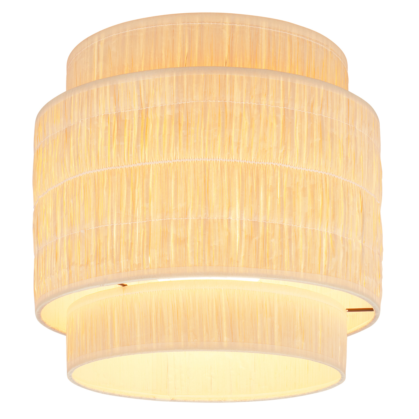 Papper ceiling light, natural colour, Ø 30 cm, raffia, E27