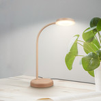 LED-bordlampe Megg, beige, metall, dimmer, 3000 K