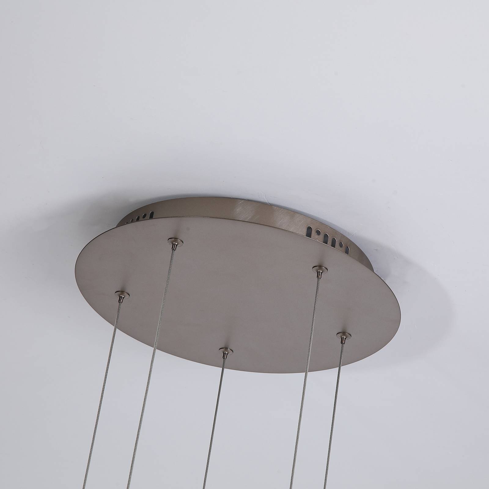 Żyrandol LED Seeds, Ø 30 cm, kolor kremowy, szkło, 5-punktowa.