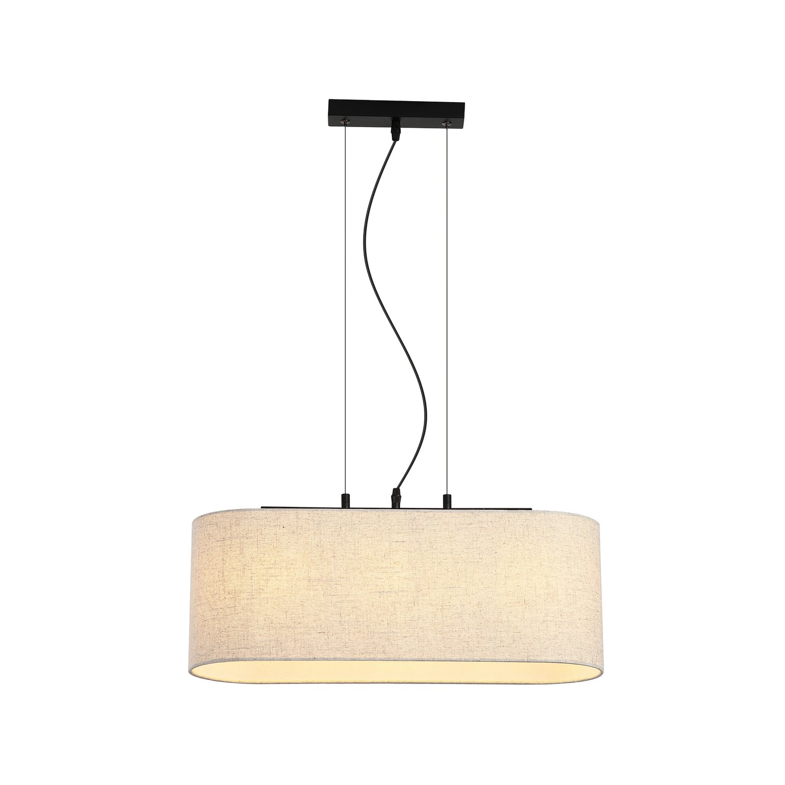 Suspension Hessian, longueur 60 cm, blanc naturel, lin/métal