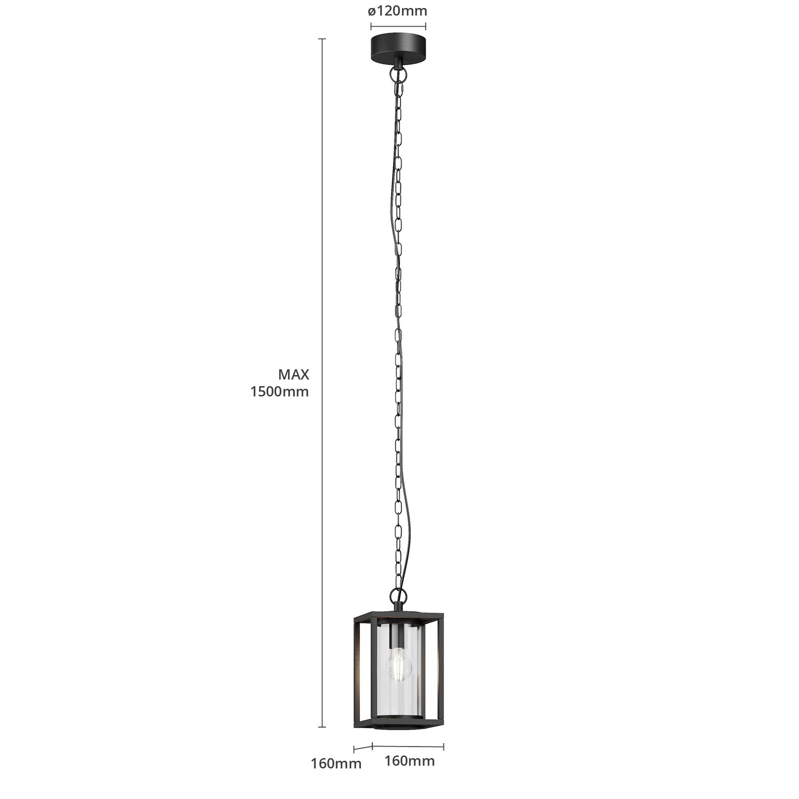 Ferda Ulko Riippuvalaisin Graphite - Lucande