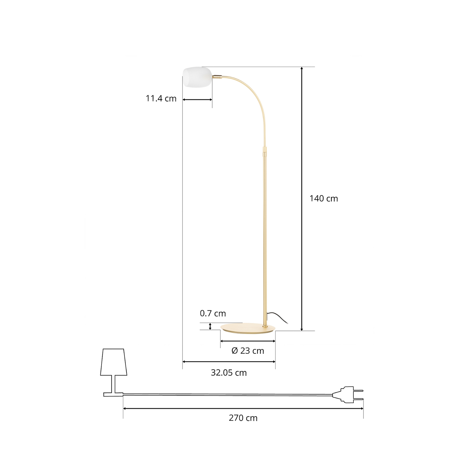 Lucande Taylan stojacia lampa zo železa sklenené