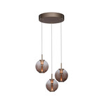 PURE LED-Hängelampe E-Infinity, bronze/amber, Ø 50 cm, CCT