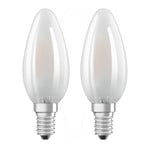 OSRAM LED-kronljuslampa E14 4W varmvit i 2-pack