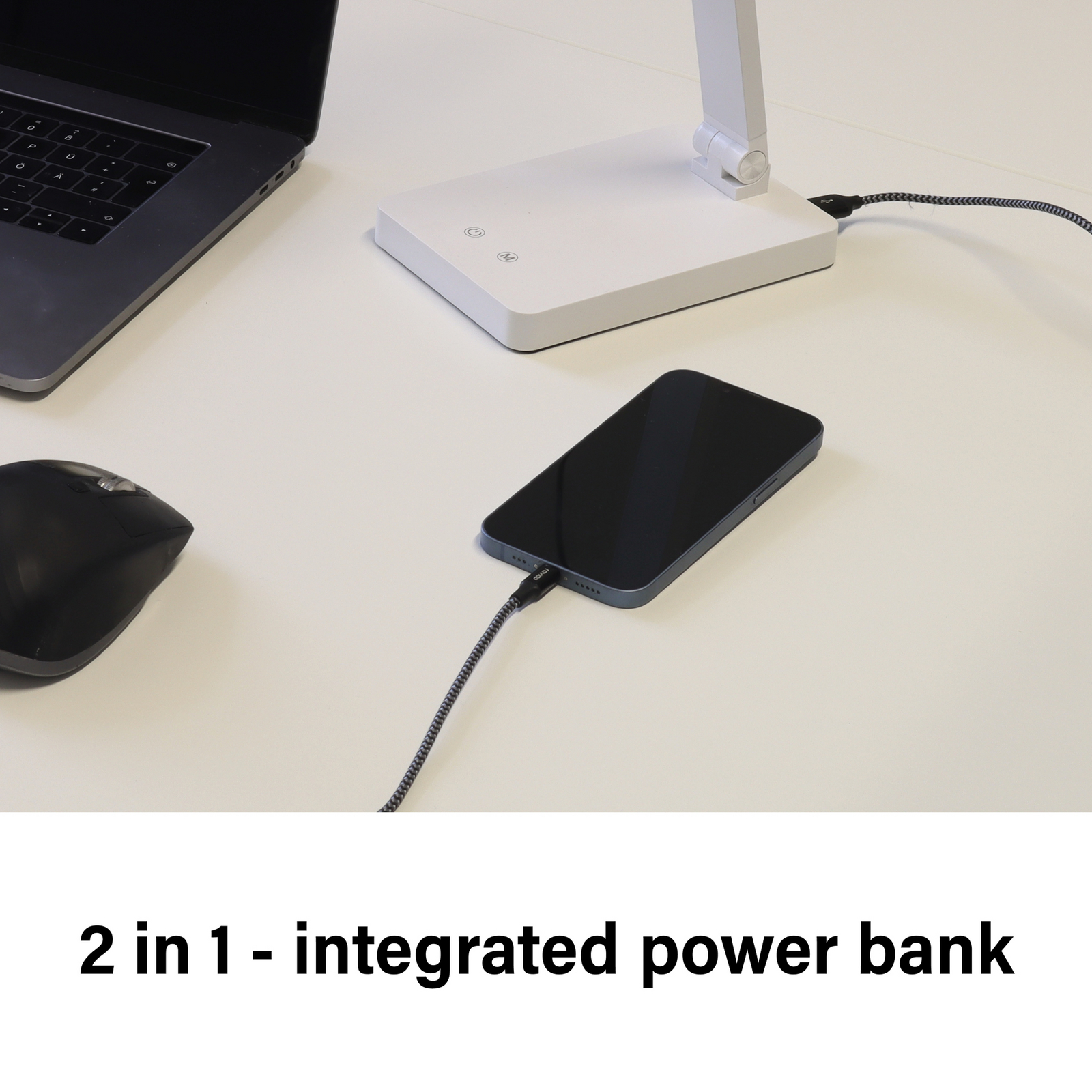 Lámpara de escritorio Ole LED recargable, blanca, sensor, atenuable, CCT Lámpara de escritorio Ole LED recargable, blanca, sensor, atenuable, CCT