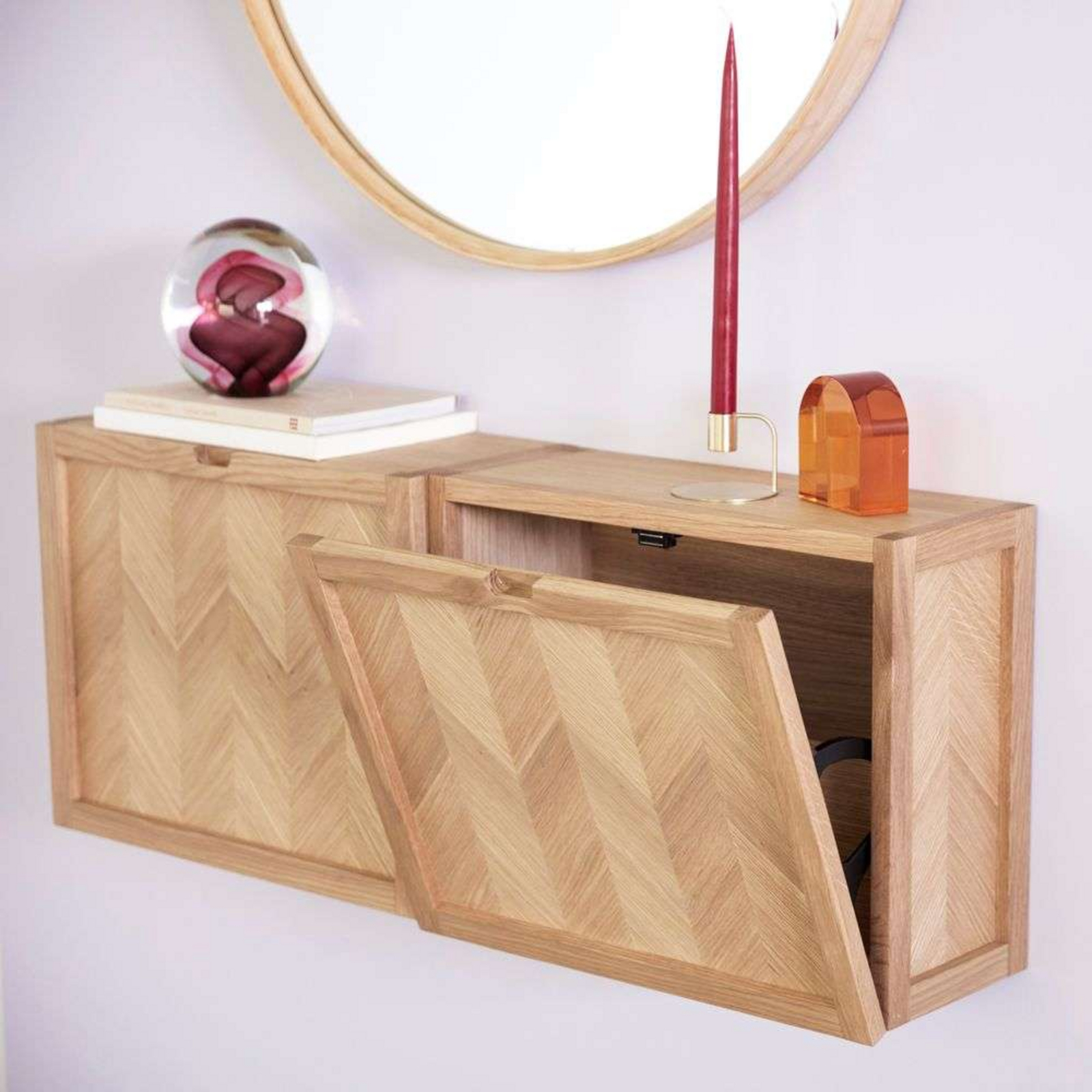 Herringbone Shoe Cabinet Natural - Hübsch