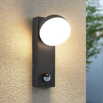 Lindby Jasiah udendørs LED-væglampe, 20 cm, sensor