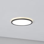 Aqua LED panelis, Ø 30 cm, melns, metāls/plastmasa, CCT dim