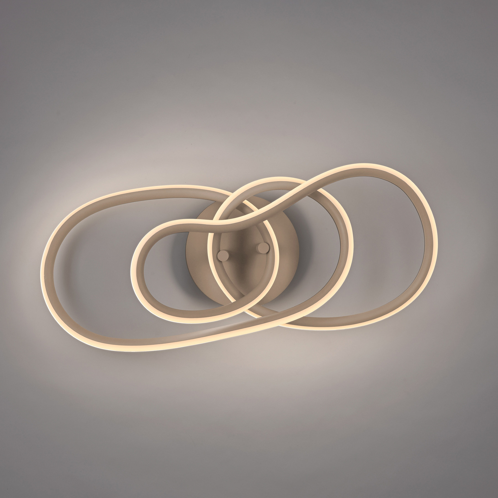 LED lubų šviestuvas „TWIST“, smėlio spalvos, ilgis 90 cm, metalinis, su LED lubų šviestuvas „TWIST“, smėlio spalvos, ilgis 90 cm, metalinis, su