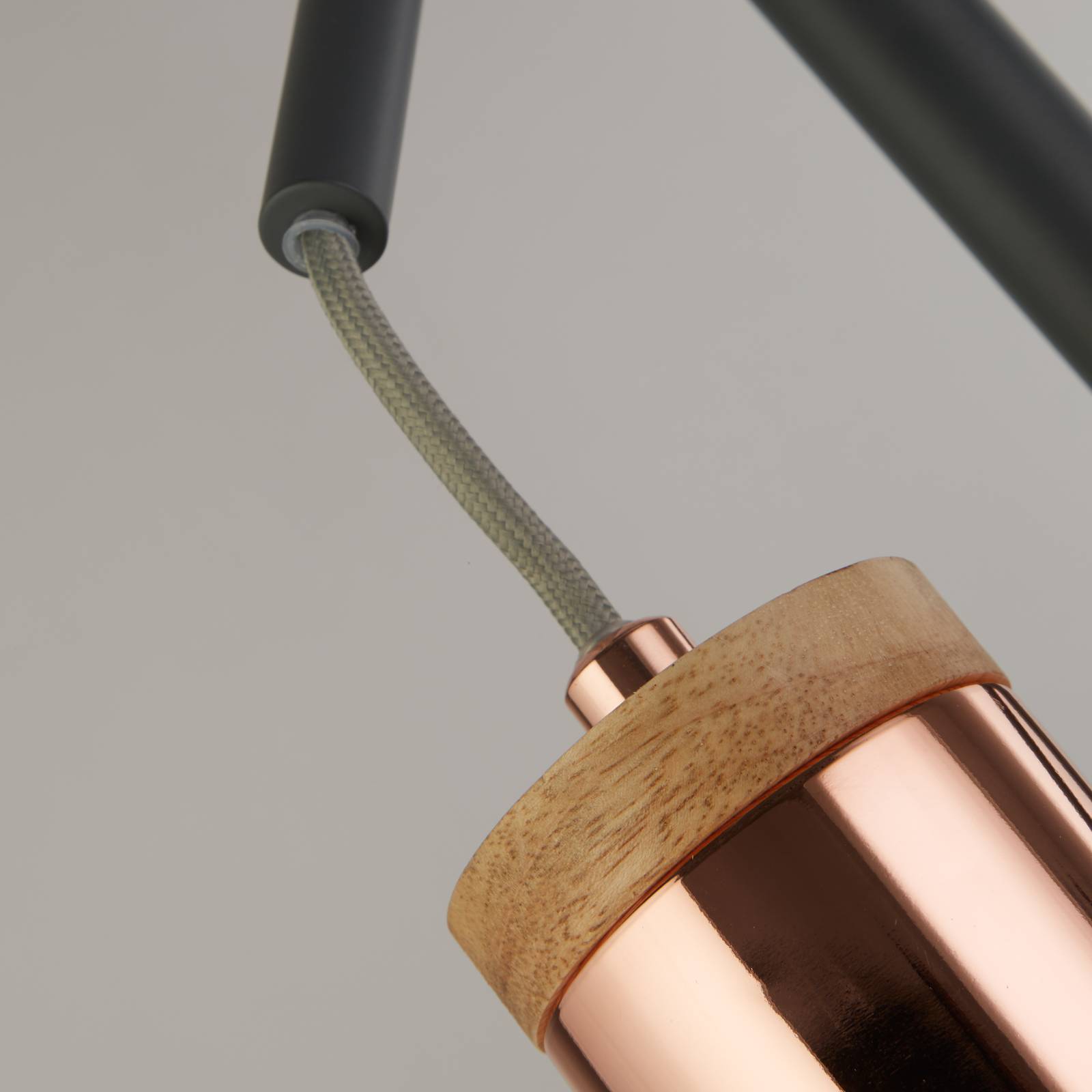 Lampa wisząca Barham, szara, metalowa, 3-punktowa, E27