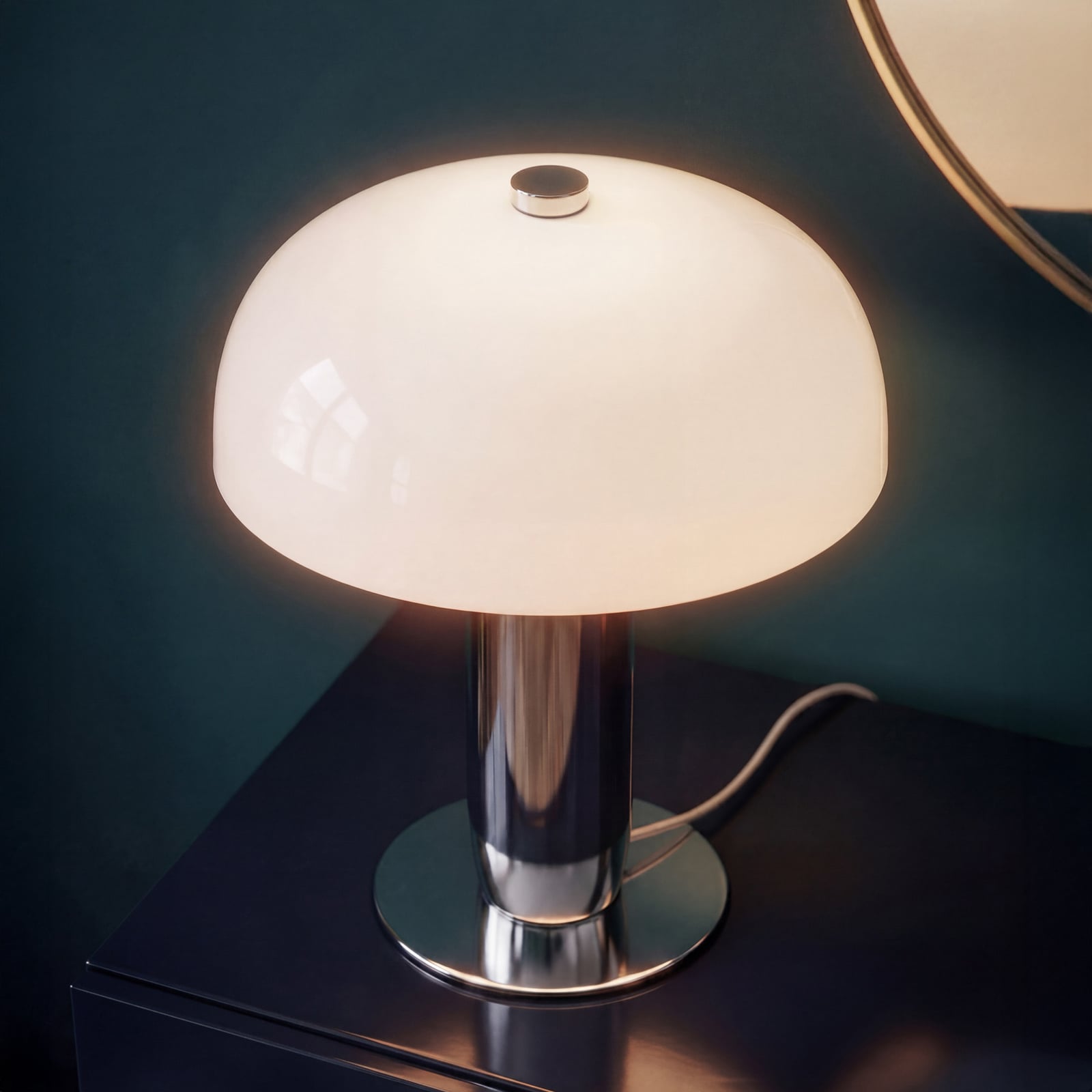 Επιτραπέζιο φωτιστικό OSRAM Decor Arc, χρώμιο/λευκό, ύψος 45 εκ., E14 Επιτραπέζιο φωτιστικό OSRAM Decor Arc, χρώμιο/λευκό, ύψος 45 εκ., E14