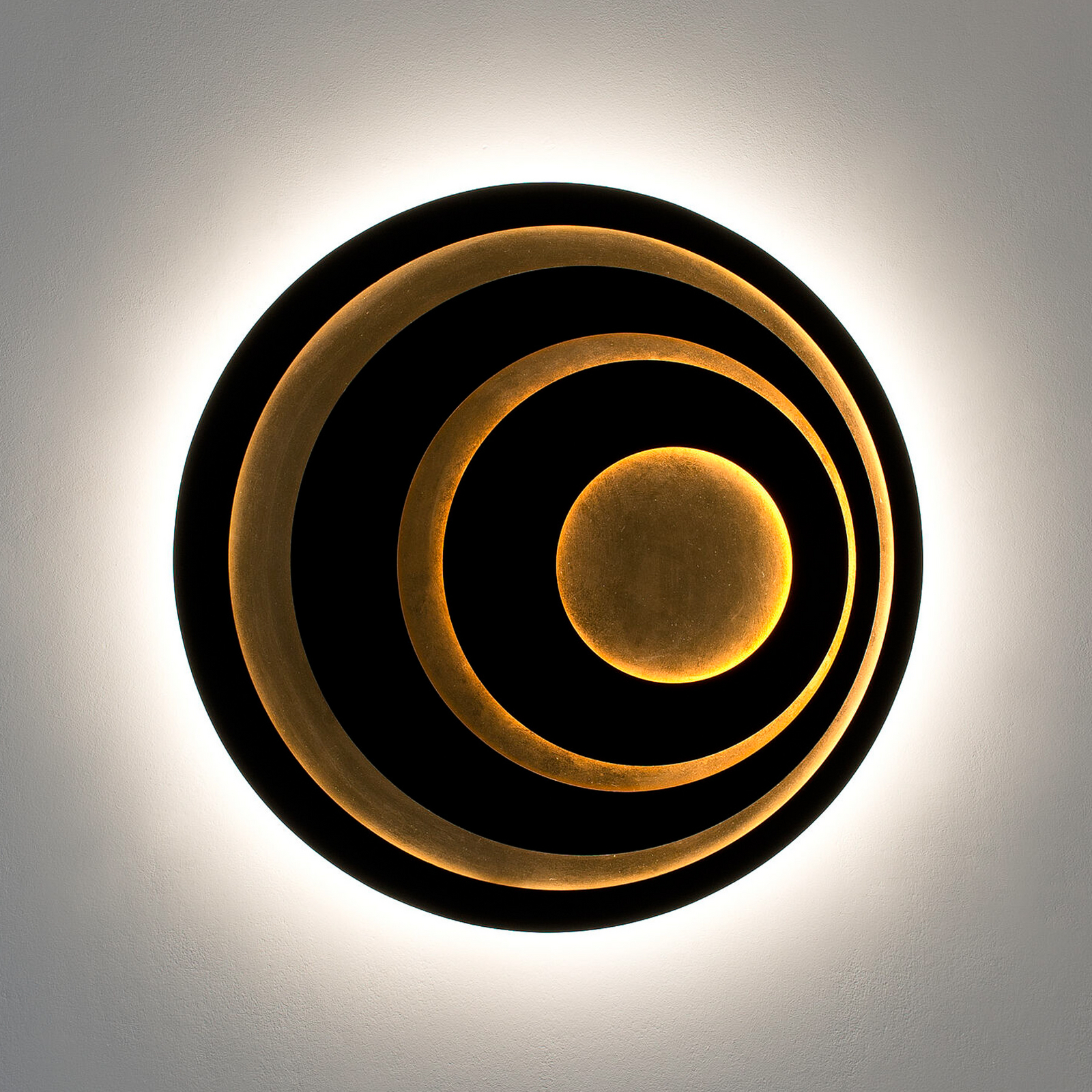 Applique a LED GRAVION, nero/oro, Ø 80 cm, metallo, dimmerabile