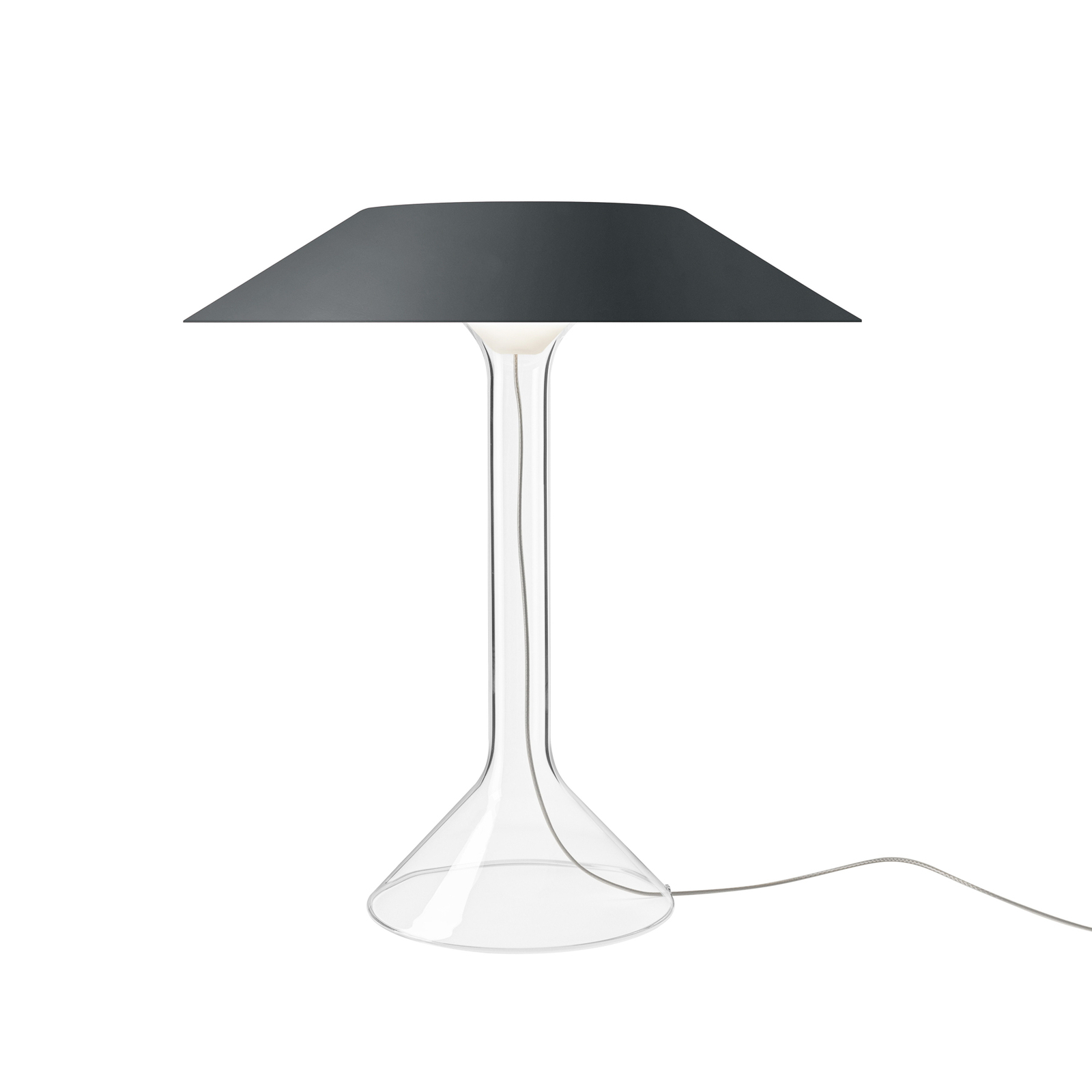 Candeeiro de mesa LED Foscarini Chapeaux M, cinzento