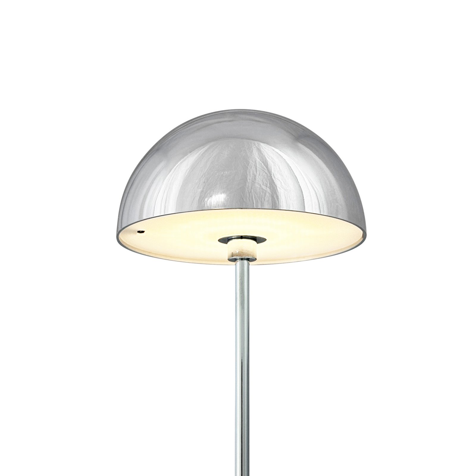 Dyberg Larsen LED tafellamp op batterijen Along, chroomkleurig, 20 cm