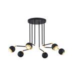 Hanglamp Vilar, zwart, metaal, 6-lamps, GU10