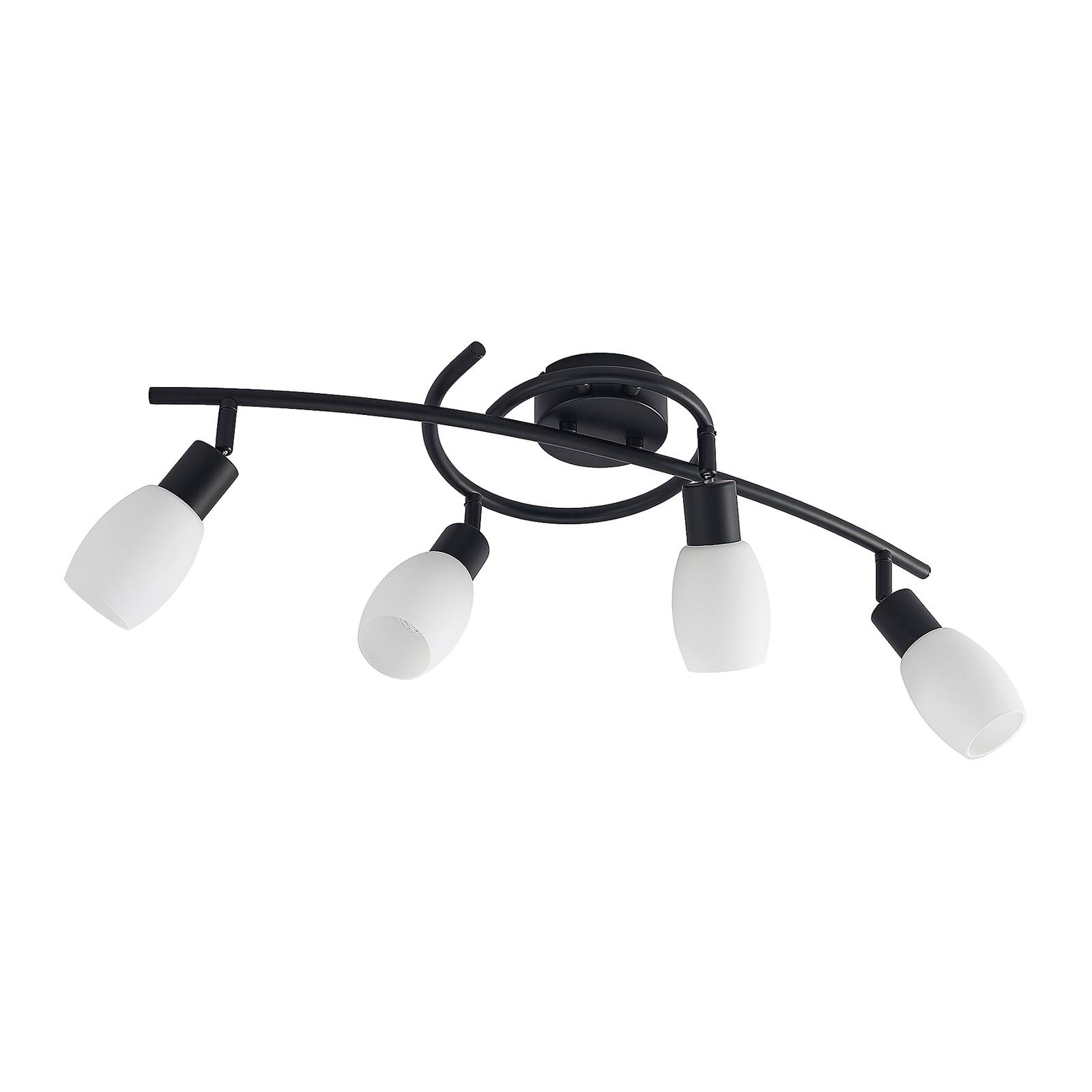 Lindby Ilmana LED downlight, 4-bulb crossed, for Living / Dining Room, iron, glass, E14, 4.5 W, L: 65 cm, W: 23 cm, H: 21.5 cm