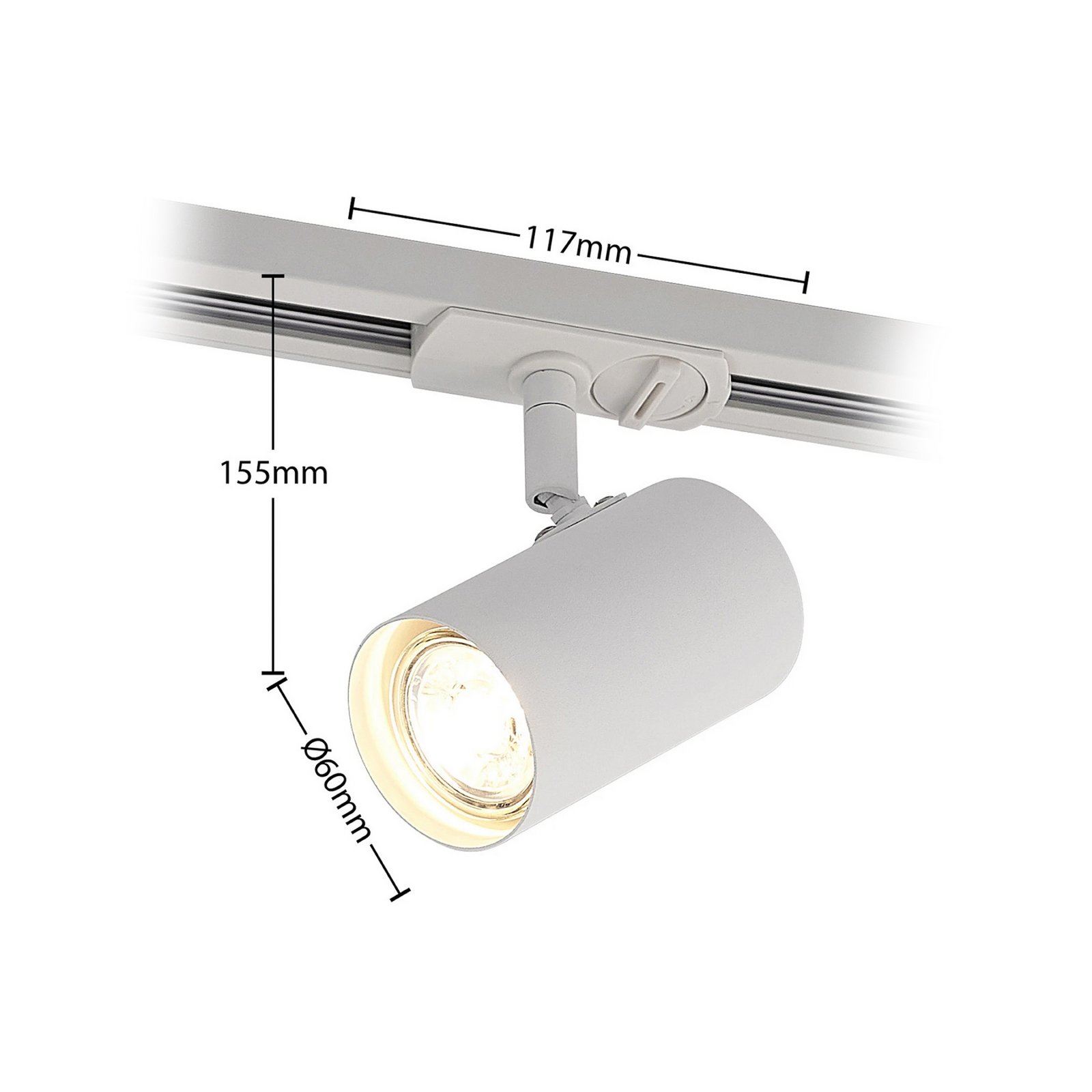 Lindby 1-Phasen-Schienensystem Linaro, GU10, 14-flg., weiß