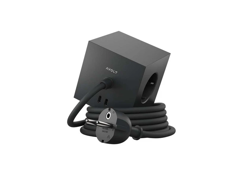 AVOLT – Square 1 w/30W Dual USB-C & Magnet 1,8m Stockholm Black