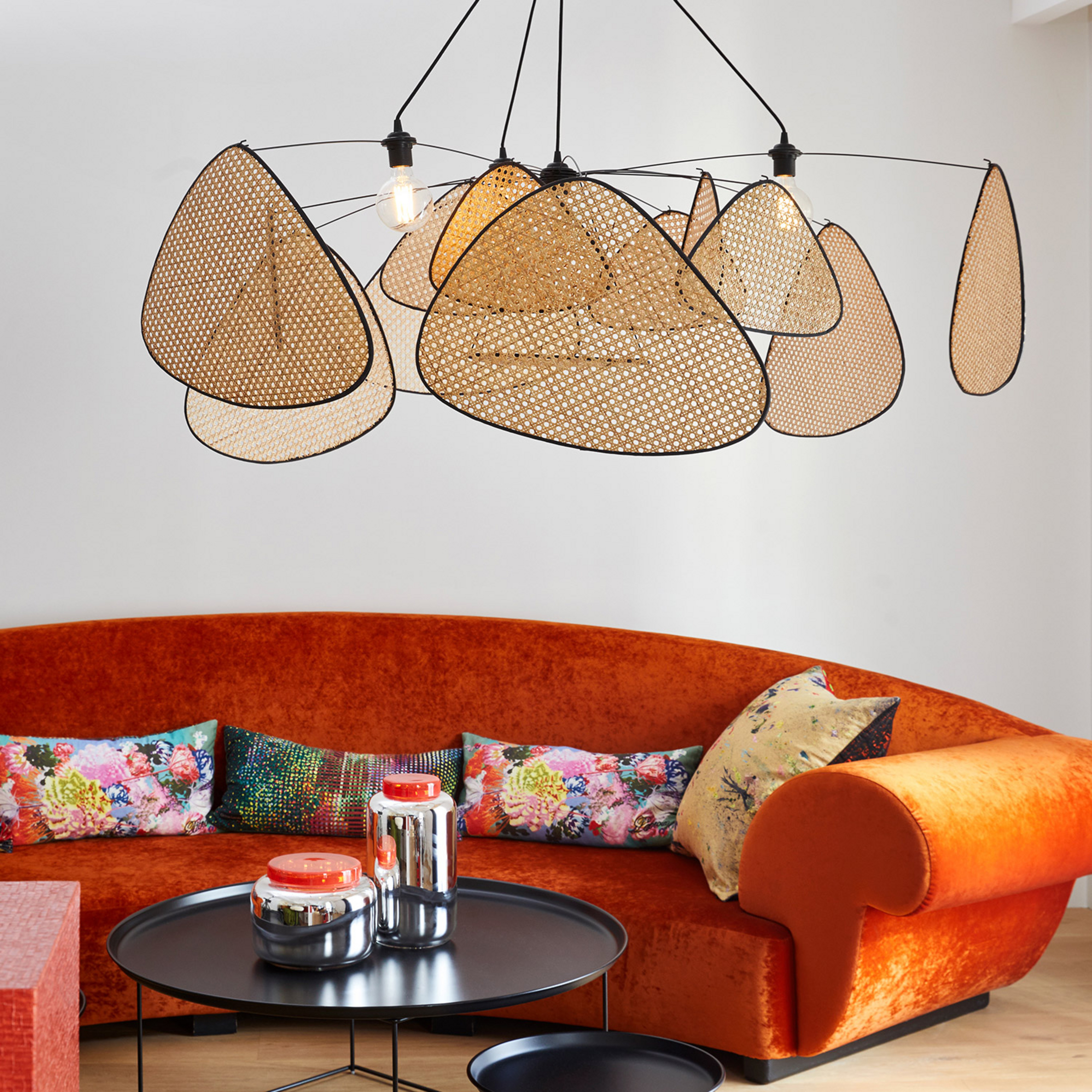 Suspension Screen XXL, 90 cm, naturel, rotin - MARKET SET