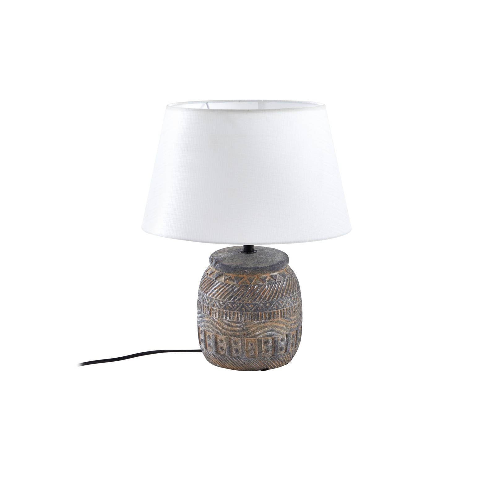 Lindby Tischleuchte Aelith, Ø 30 cm, grau, Keramik, E27
