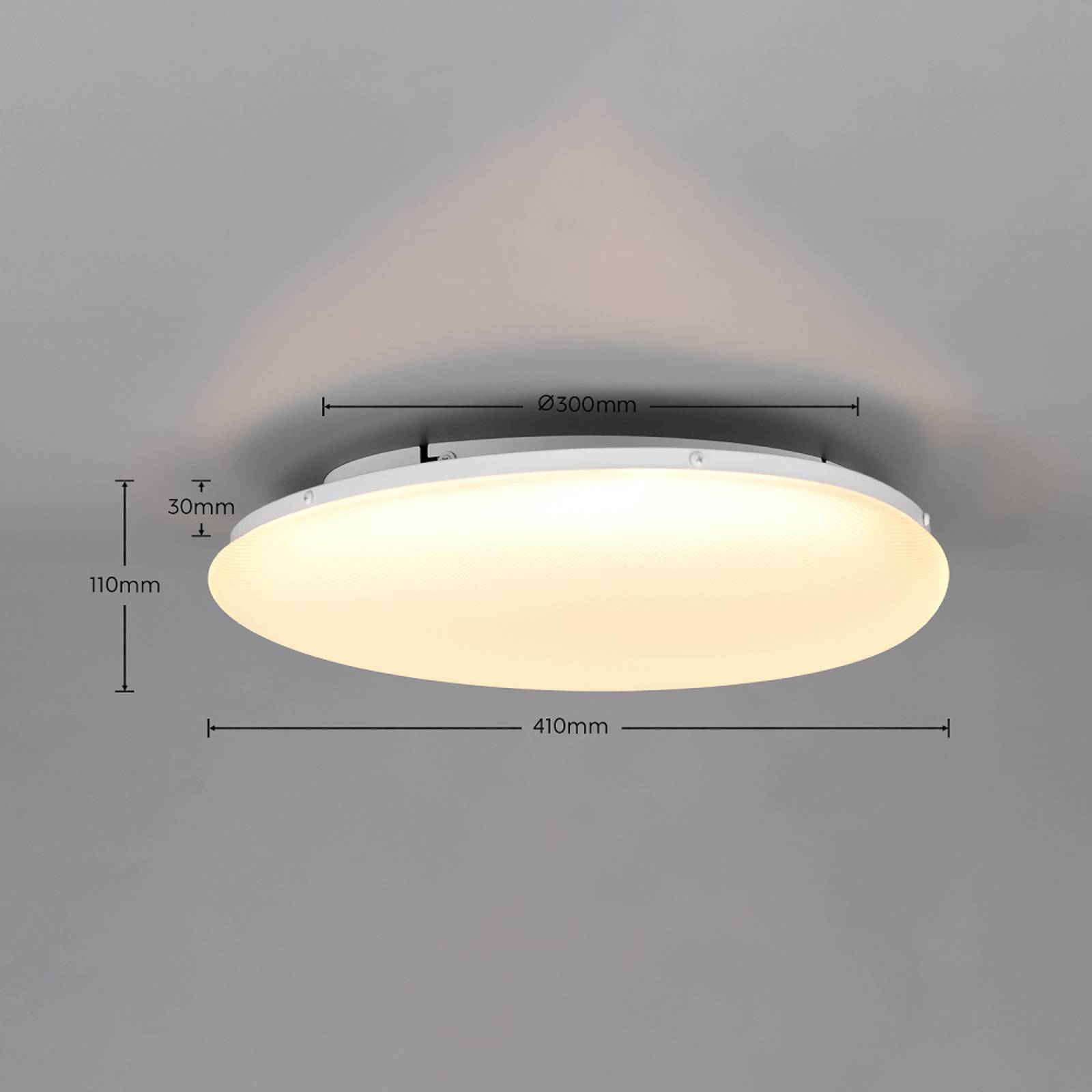 LED-taklampe Ozera, lengde 55 cm, hvit, plast, CCT