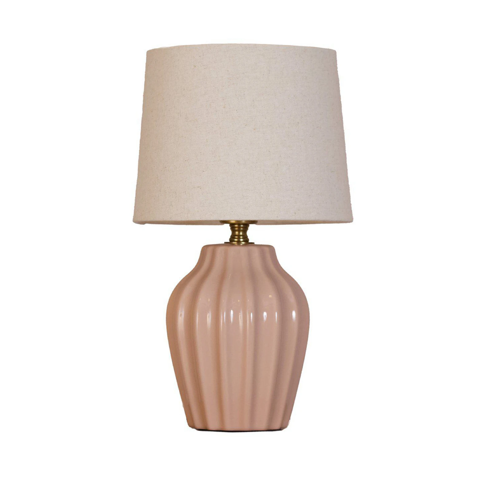 Lampa de masă Lyon, roz/bej, înălțime 32 cm, ceramică/in