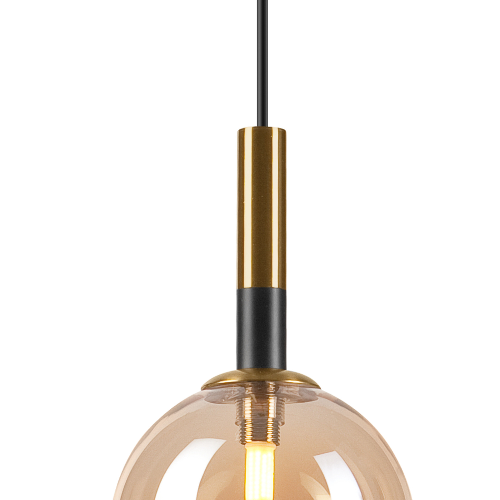 Natalia hanglamp, 1-lamp, glas, goud