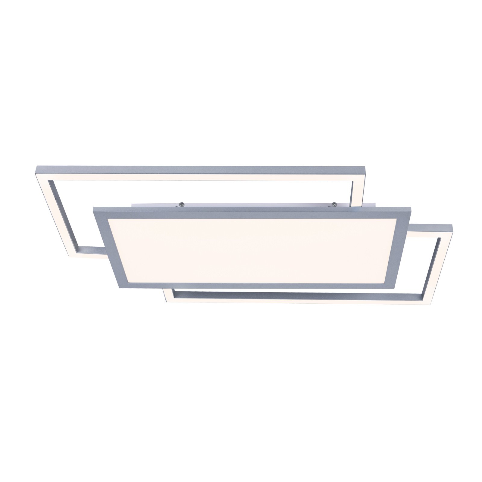 Lucande Ciaran LED ceiling lamp, rectangles, CCT, for Bedroom, iron, aluminium, plastic, 45 W, energy efficiency: A+, L: 80 cm, W: 50 cm, H: 5 cm
