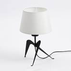 Lola table lamp with fabric lampshade, black and white