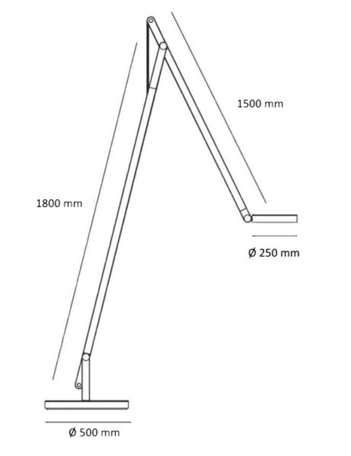 String XL Lampadar Matt Black/Silver - Rotaliana