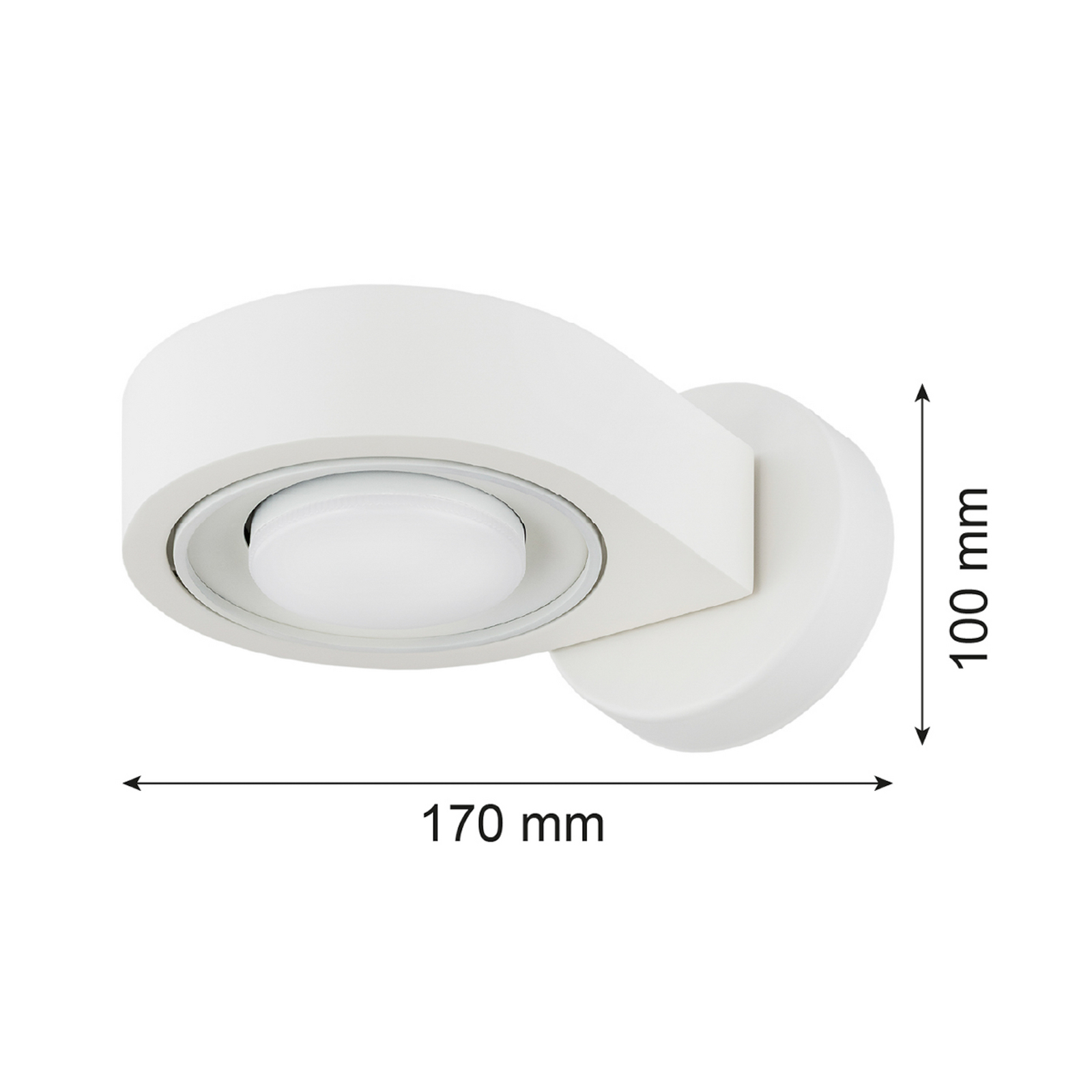 Seinäkohdevalaisin Lili, kermanvärinen, Ø 14 cm, GX53