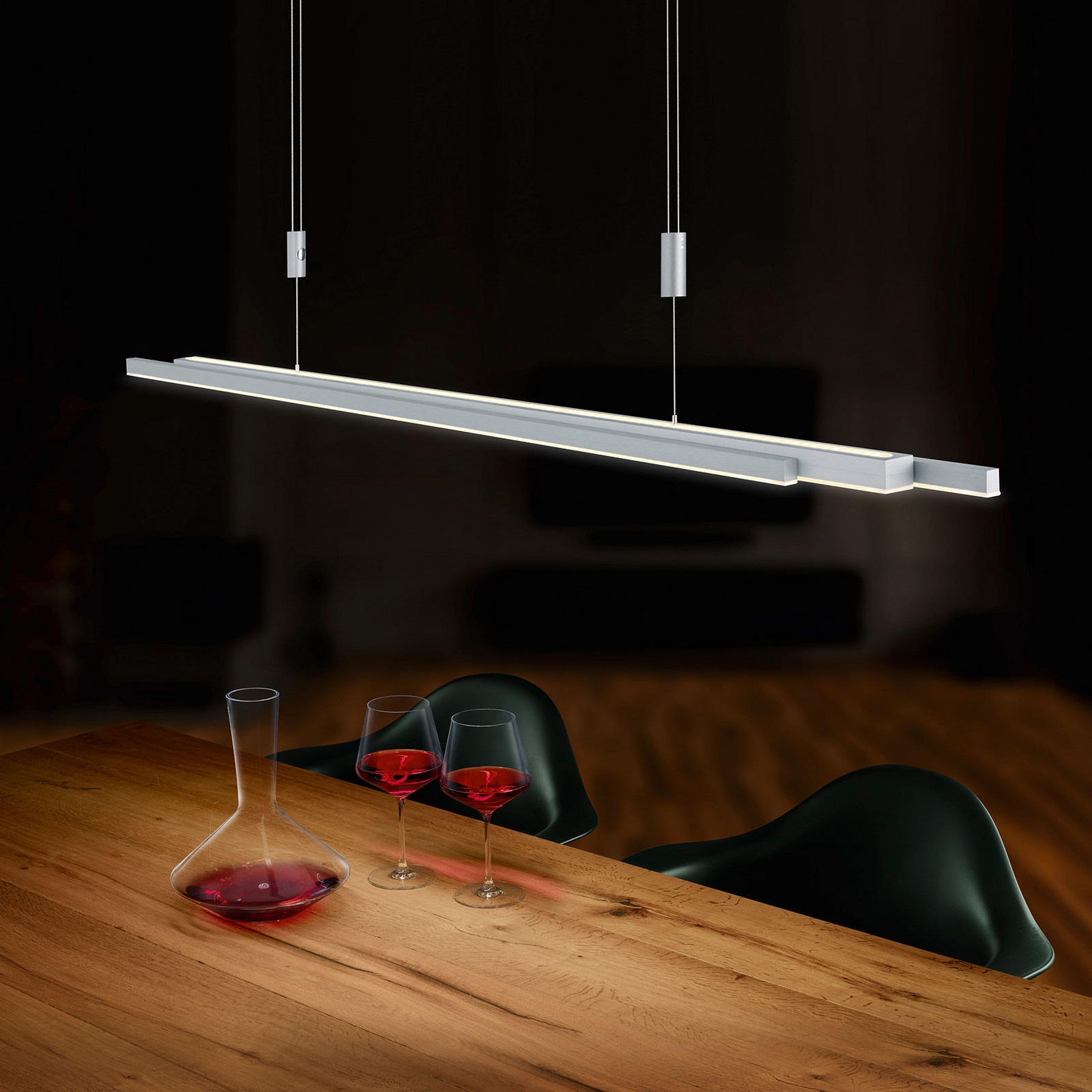 BANKAMP L-lightLINE LED ZigBee sus/jos nichel mată - Camera de zi / sufragerie - modern - Metal