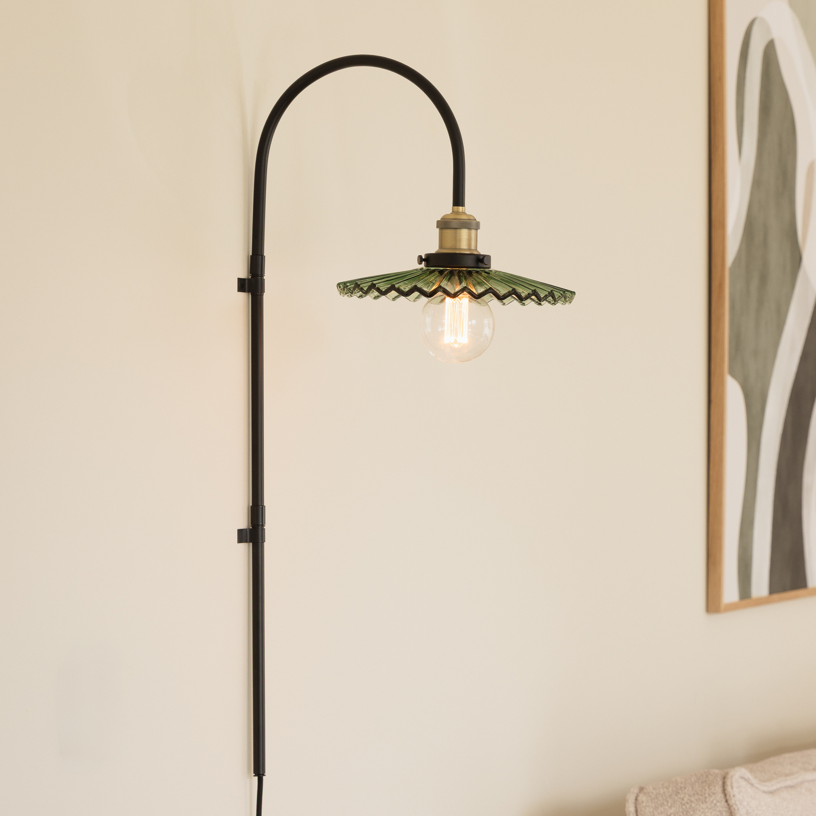 Globen Lighting Candeeiro de parede Cobbler 75, verde, vidro