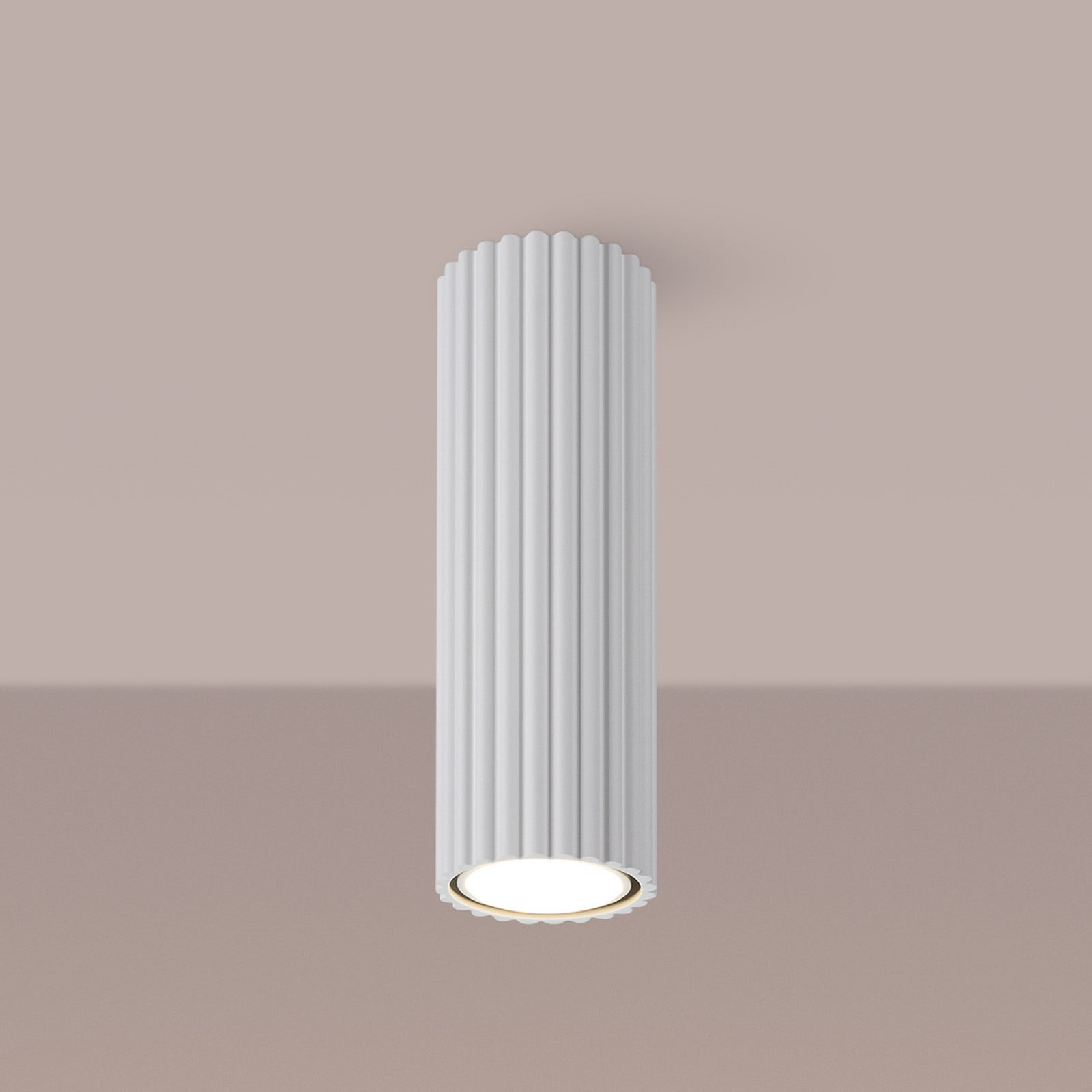 SOLLUX LIGHTING Plafonieră Carbon alb înălțime 20 cm aluminiu - Camera de zi / sufragerie - Modern