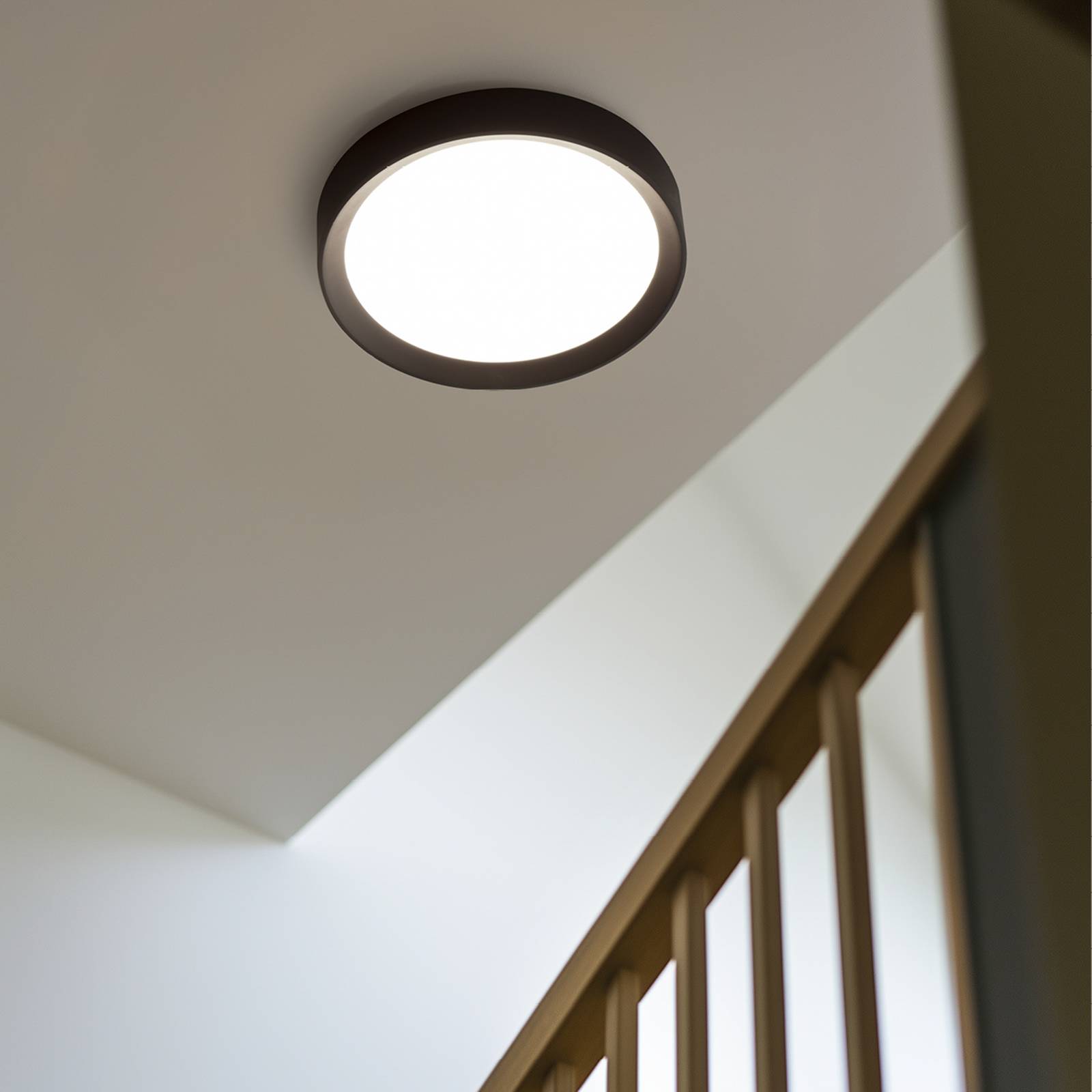 LED-Deckenleuchte Tara R, Ø 41,4 cm, schwarz, Alu, 3.000 K günstig online kaufen