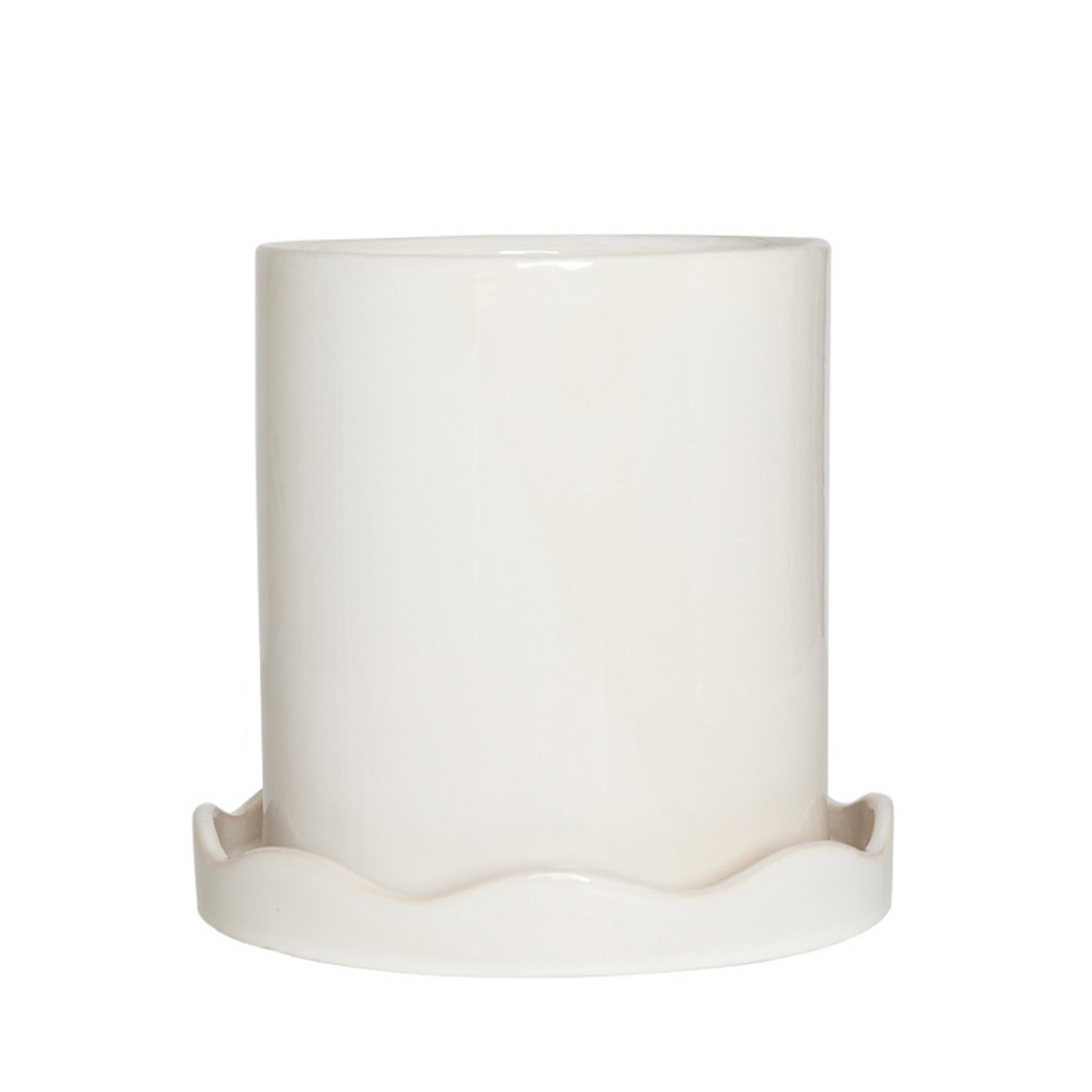 Nami Pot de Fleurs w/Soucoupe Medium White - OYOY Living Design