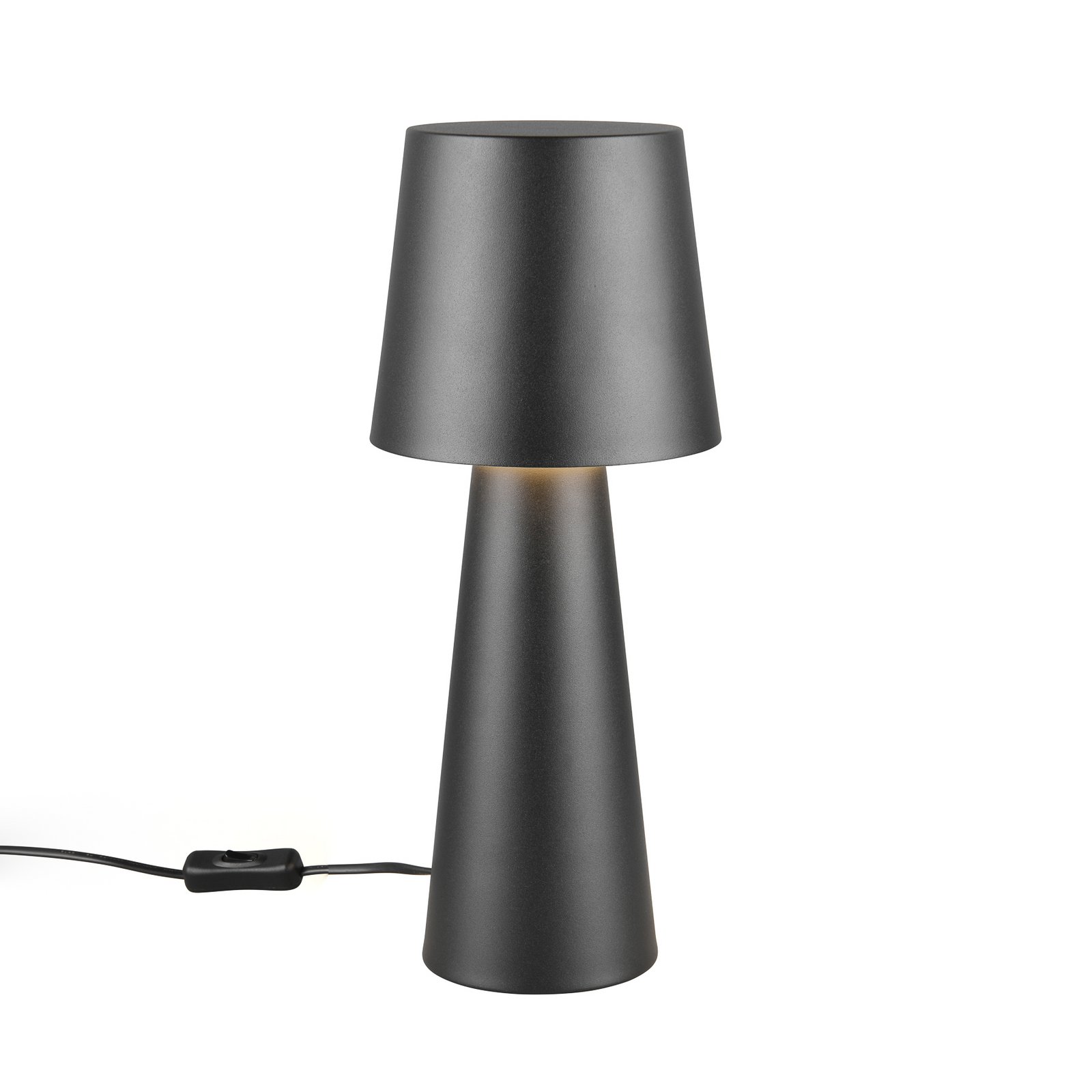 Lampe à poser Nubian, noir, hauteur 40 cm, métal, E27