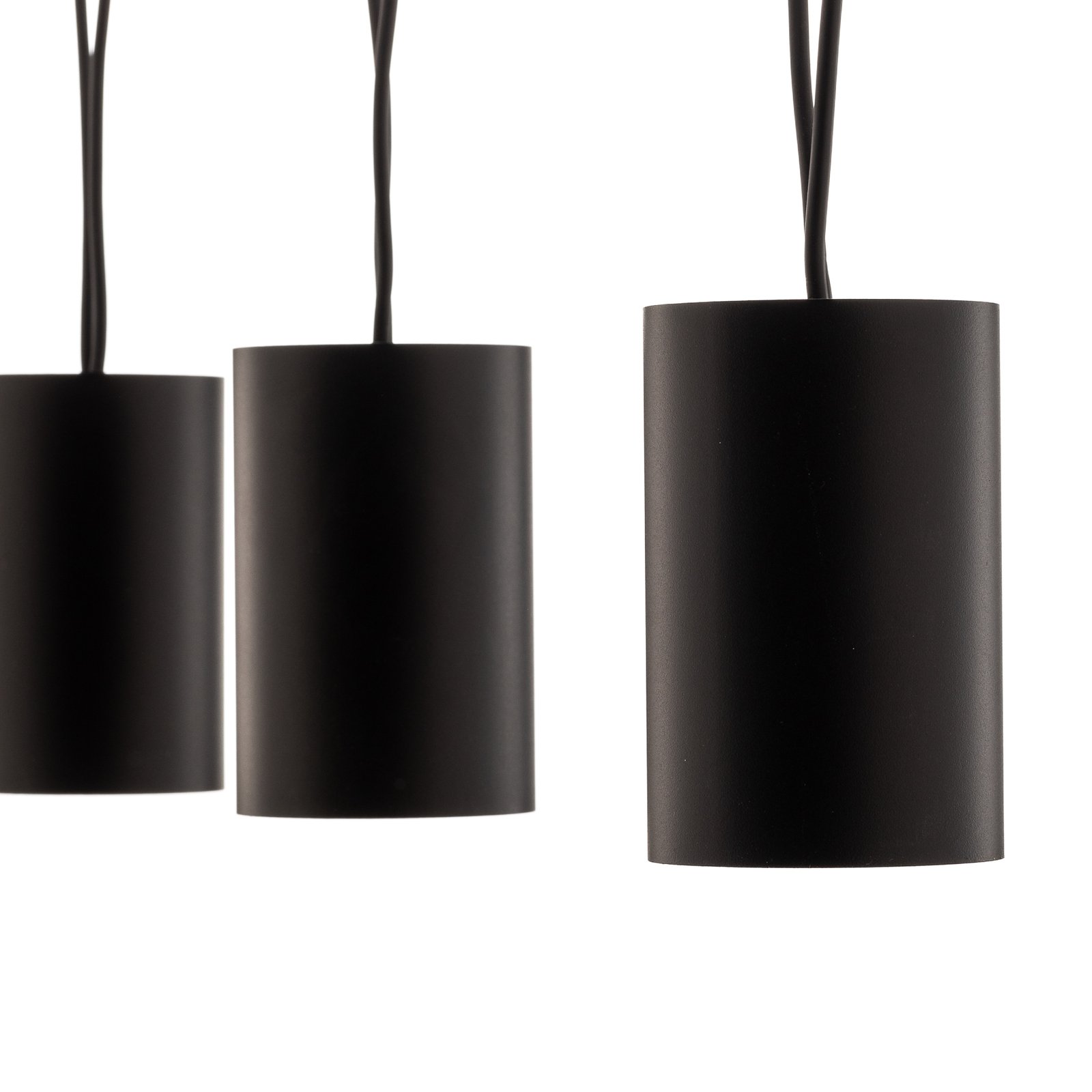 More Tone hanglamp, zwart/goud, 5-lamps uitvoering