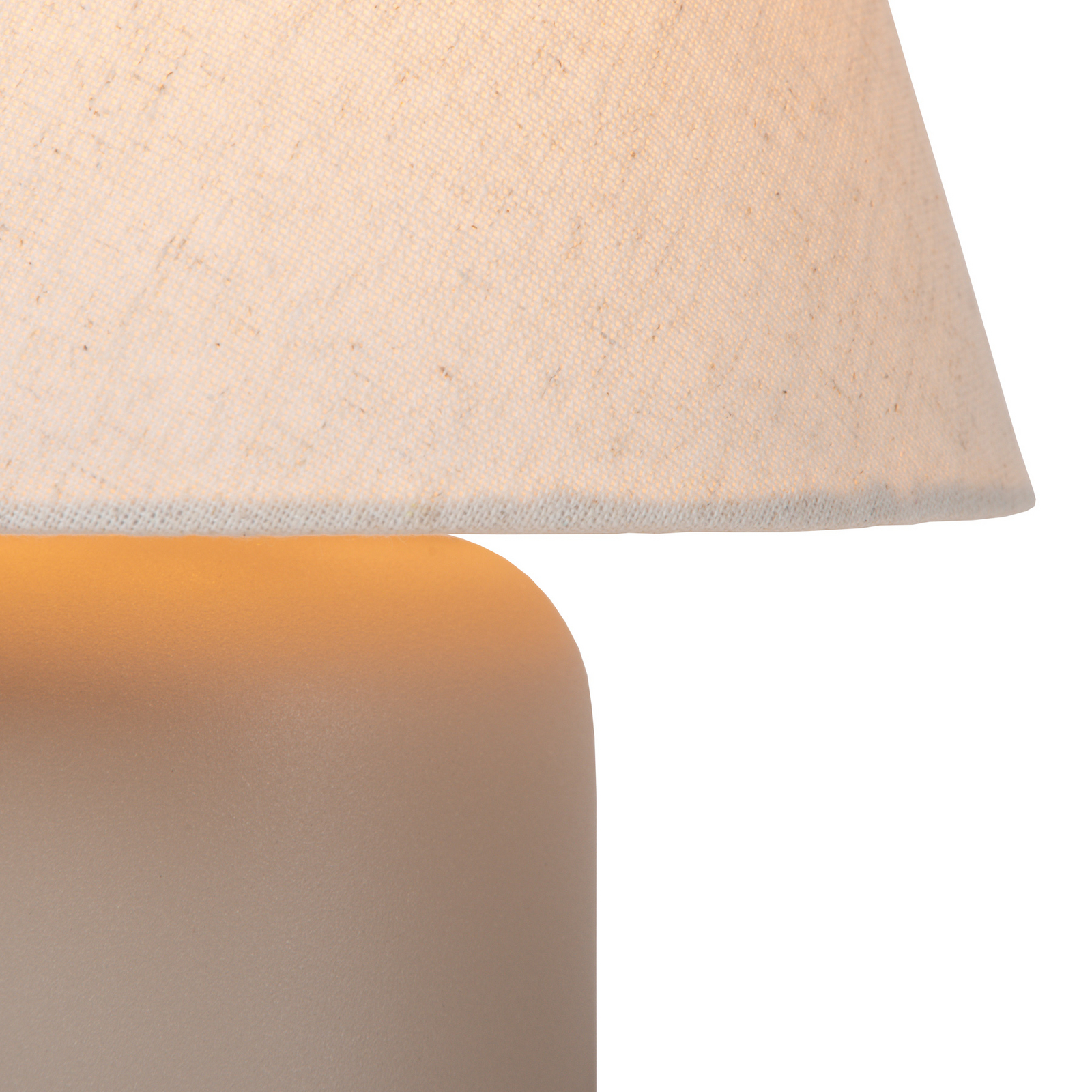 lampe de table Macia, beige/couleur naturelle Hauteur 27 cm Céramique/tissu