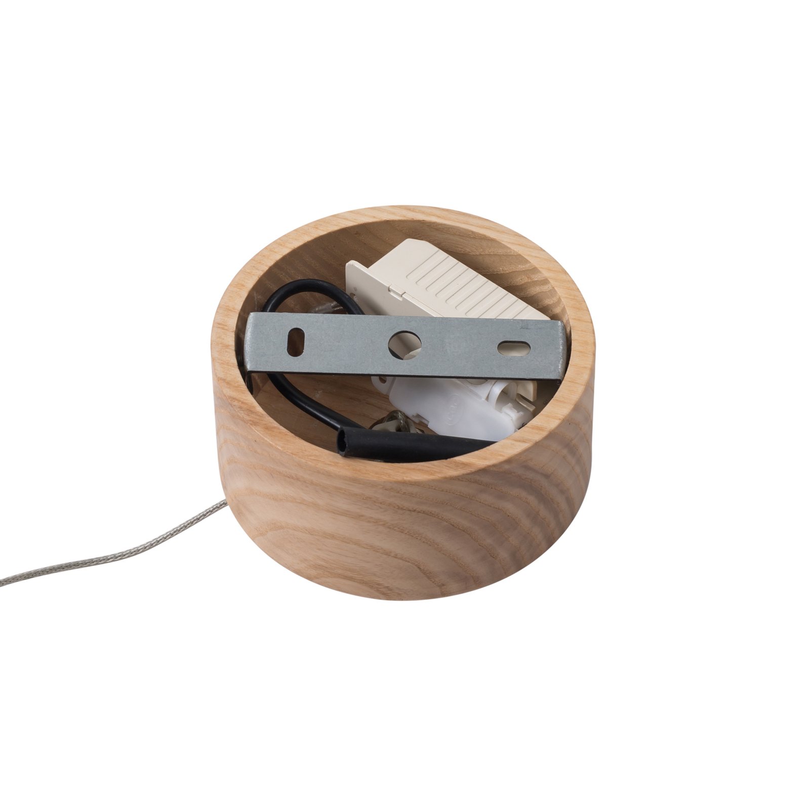 Lucande Nojus LED pendant light, wood up/down 1-bulb.