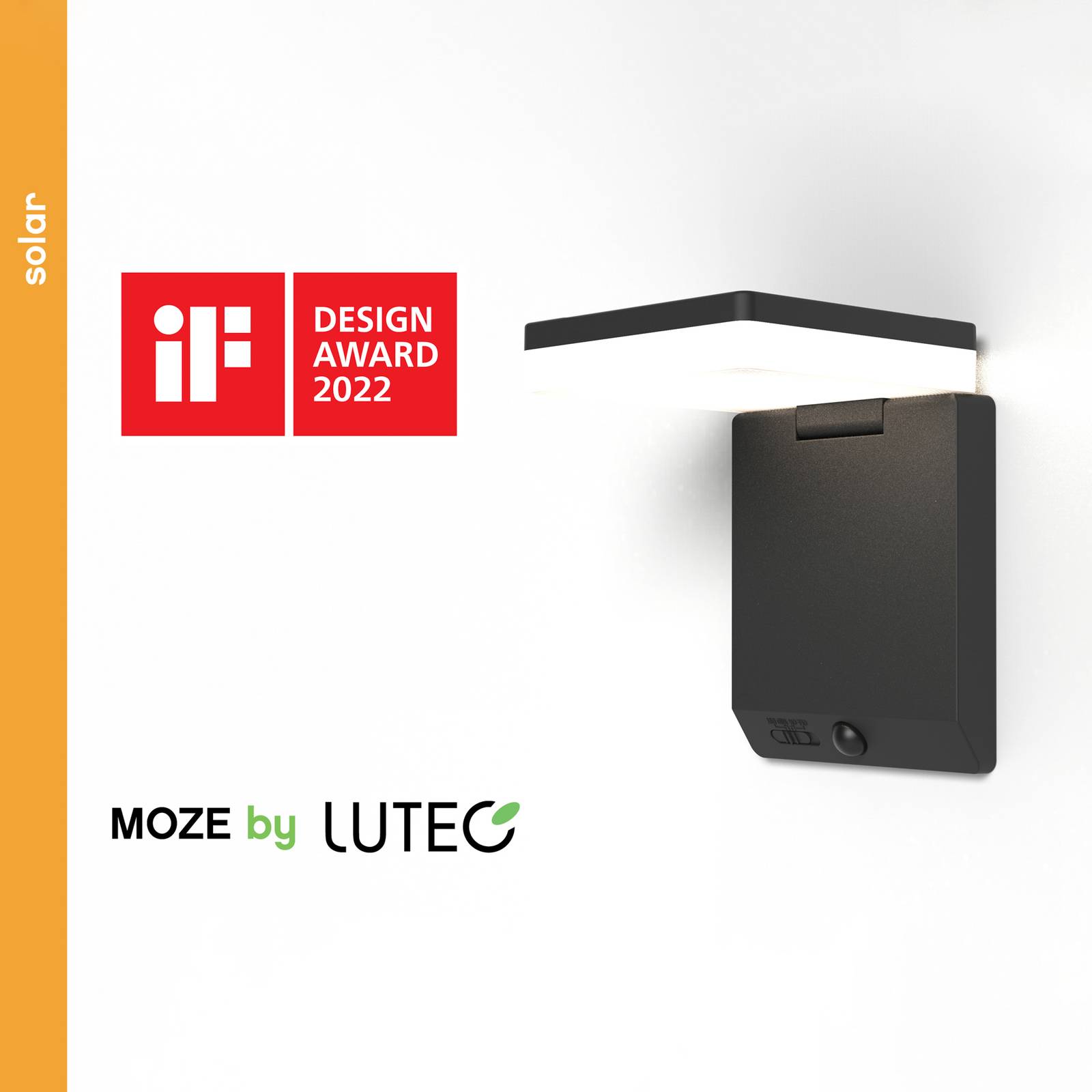 LUTEC Panneau solaire LED Moze réglable avec capteur