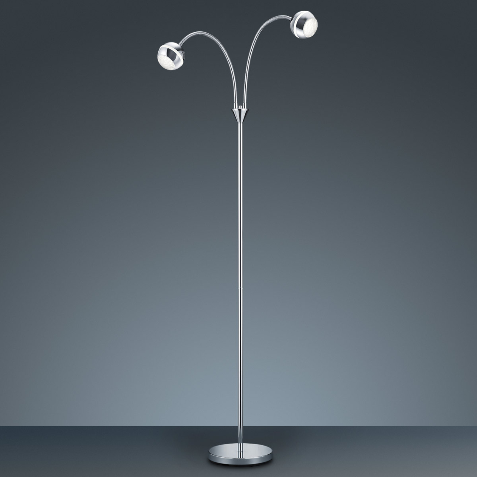 Trio Lighting Ada LED floor lamp, two-bulb, for Living / Dining Room, metal, plastic, 4.2 W, energy efficiency: A+, H: 125 cm