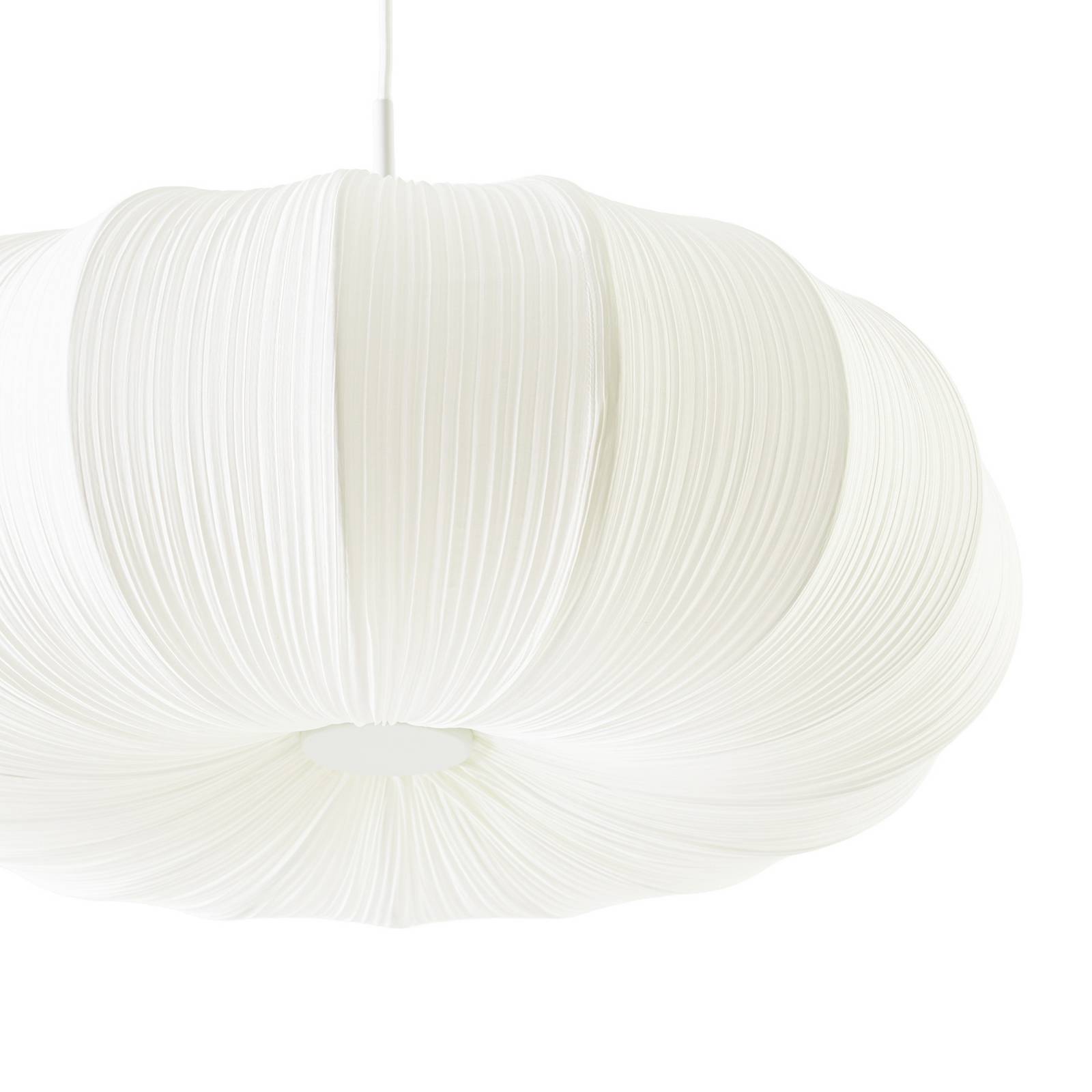 Żyrandol Lindby Marielle, średnica 55 cm, biała, tkanina, 3x E27