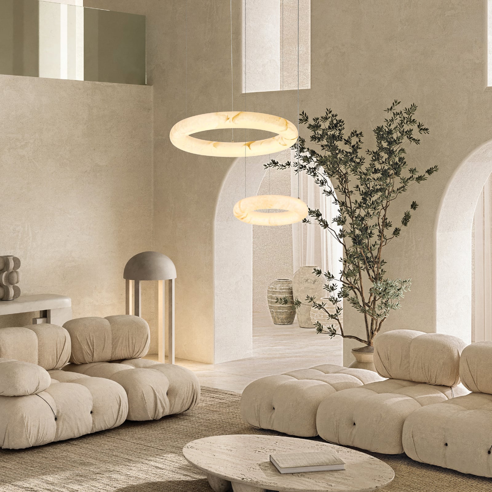 LED závesné svietidlo 2543, biele, Ø 49 cm, alabastrové, stmievateľné