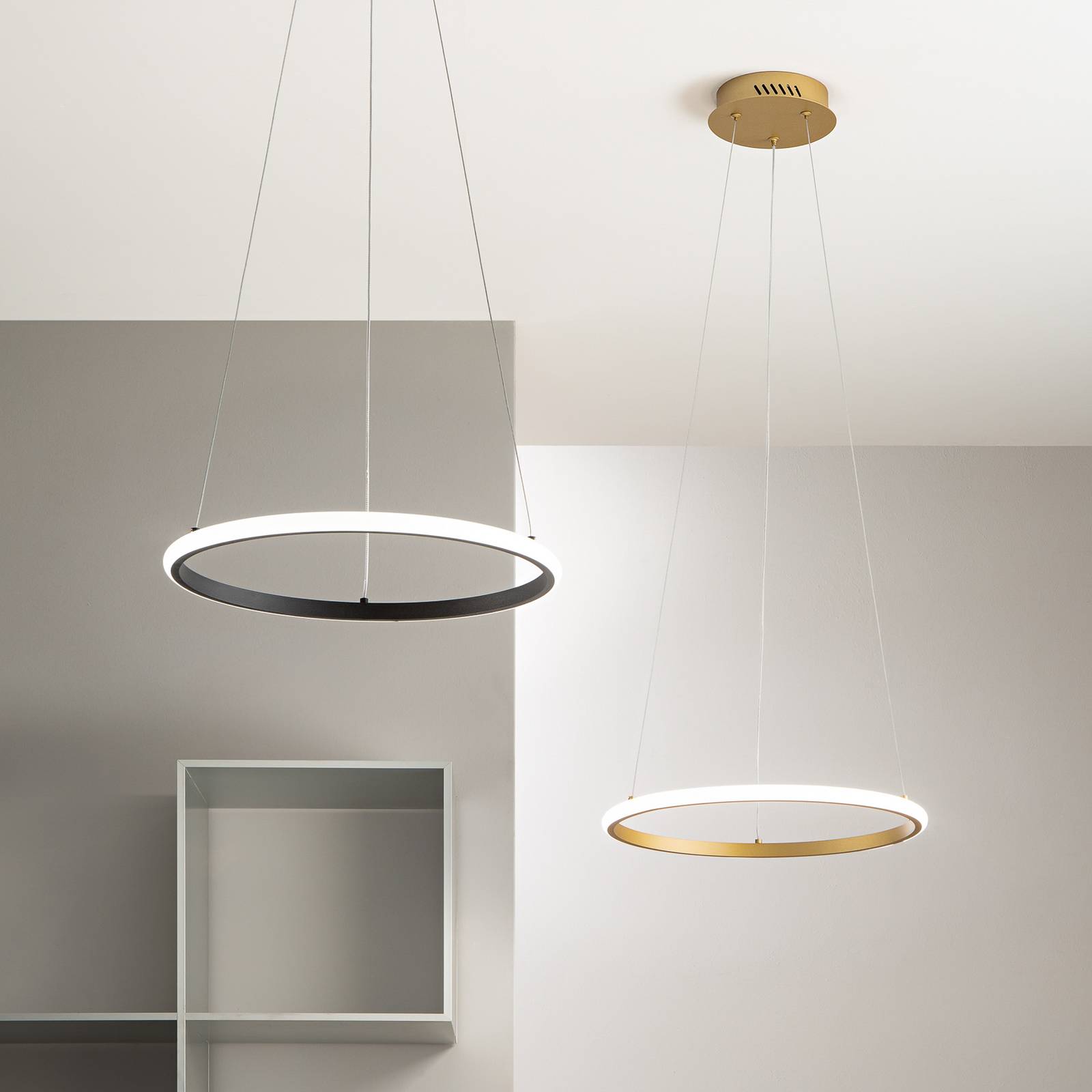 LED-Pendellampe Axis, Ø 60 cm, schwarz, Metall, CCT günstig online kaufen