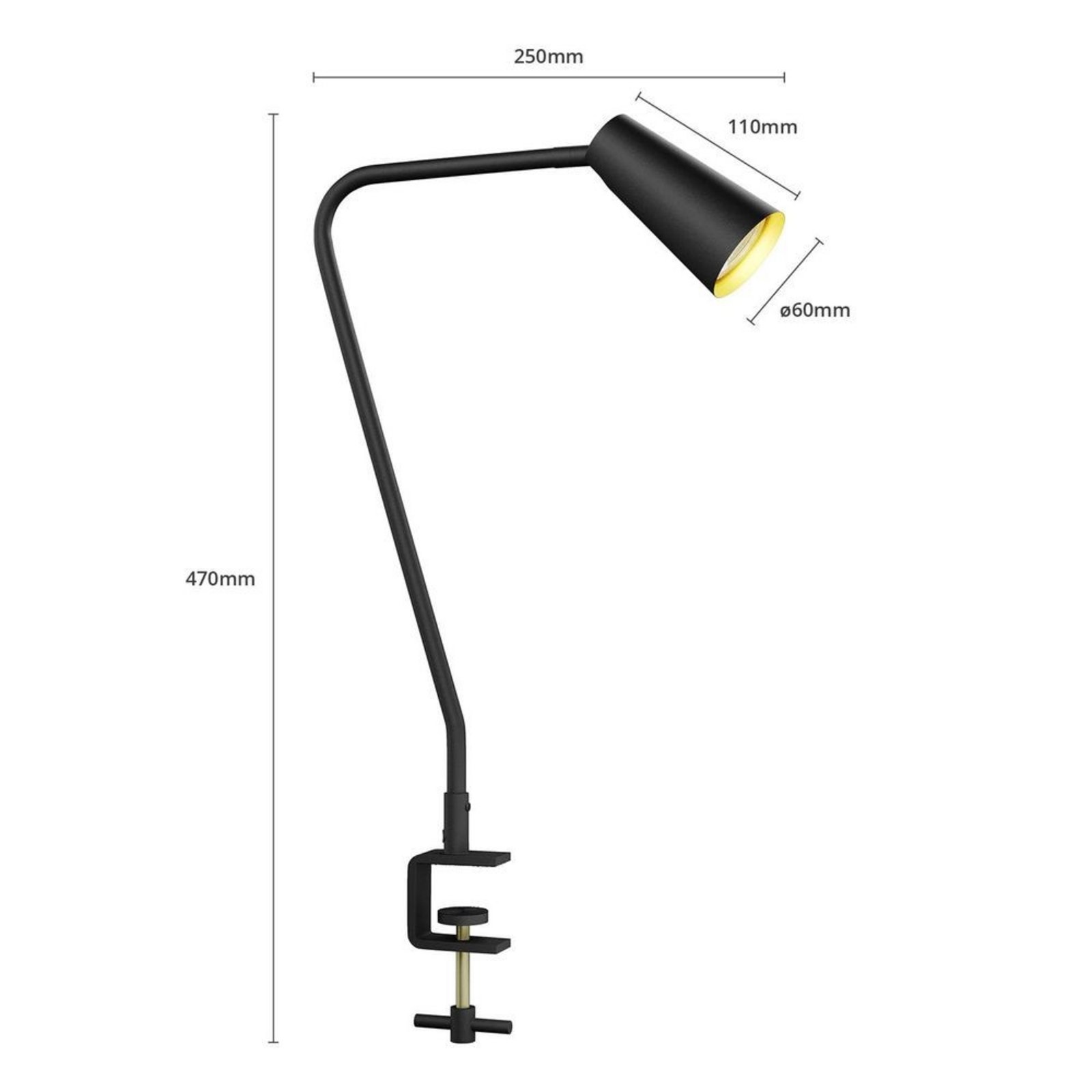 Angelina Clip Lamp Black - Lucande